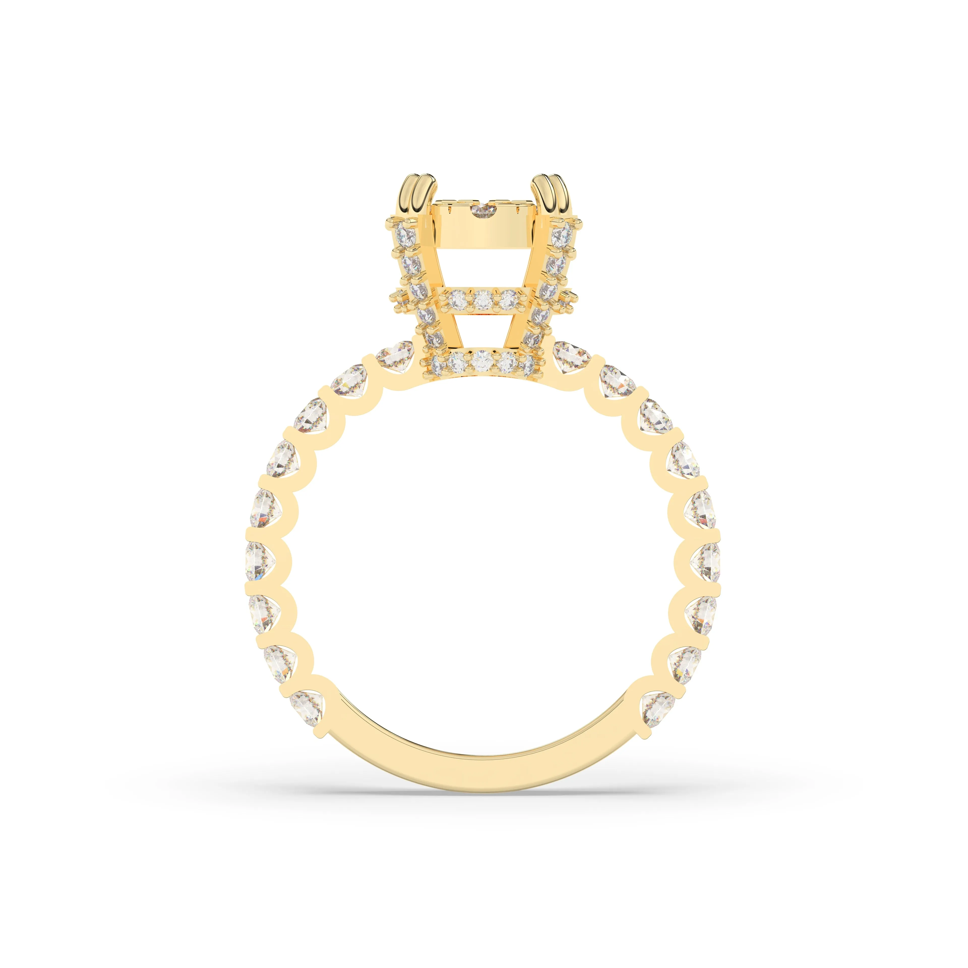 Diamond Round Halo Engagement Ring with matching Band