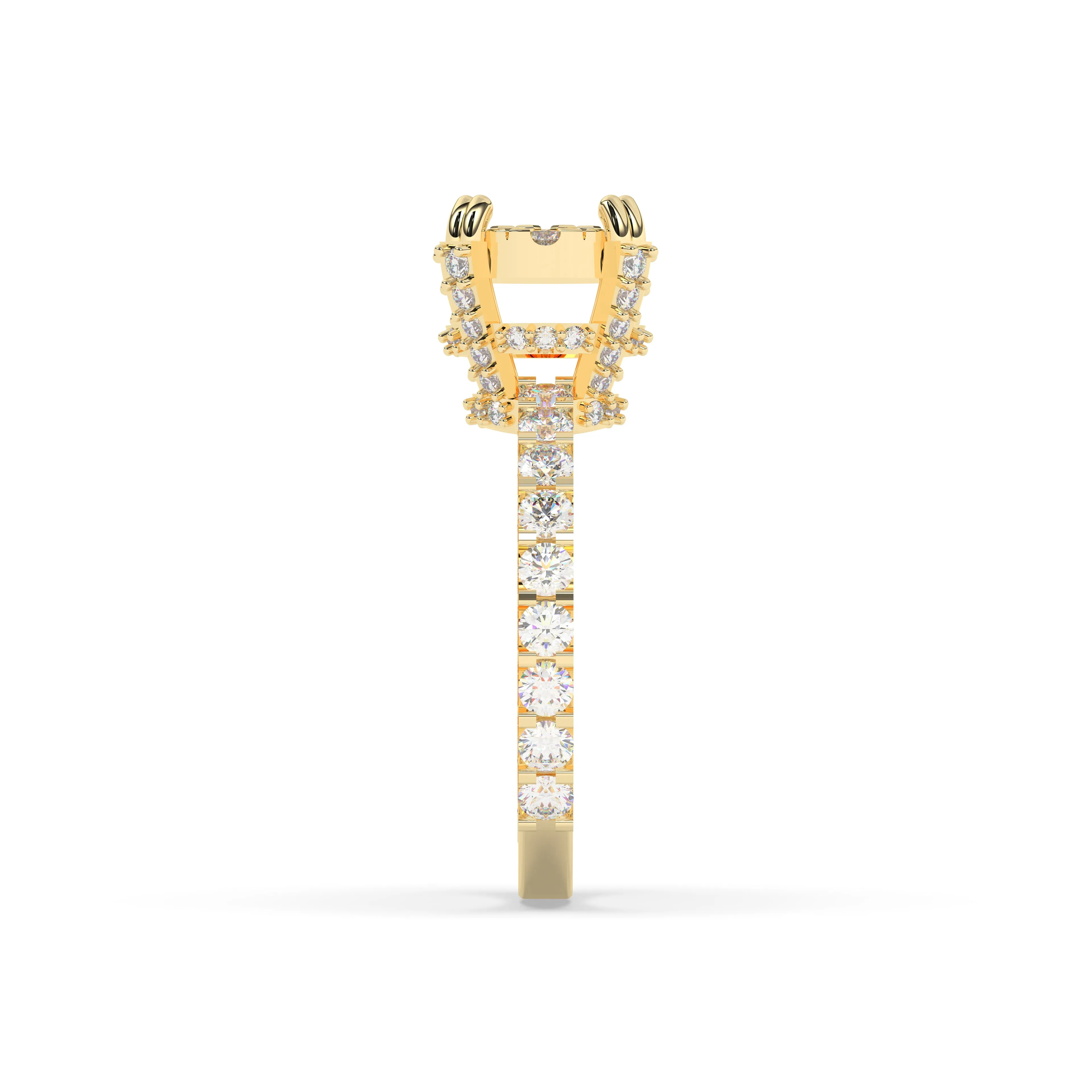 Diamond Round Halo Engagement Ring with matching Band