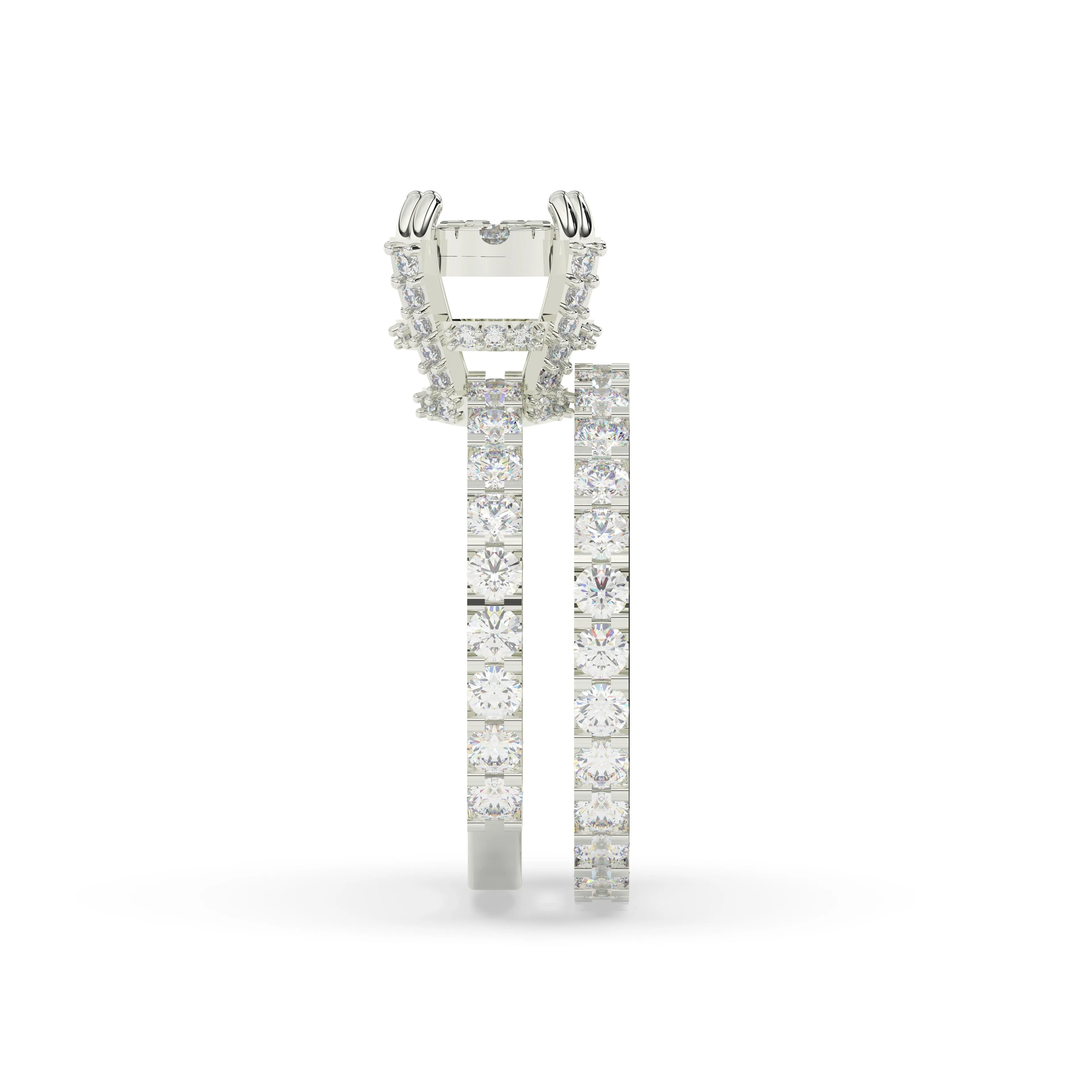 Diamond Round Halo Engagement Ring with matching Band