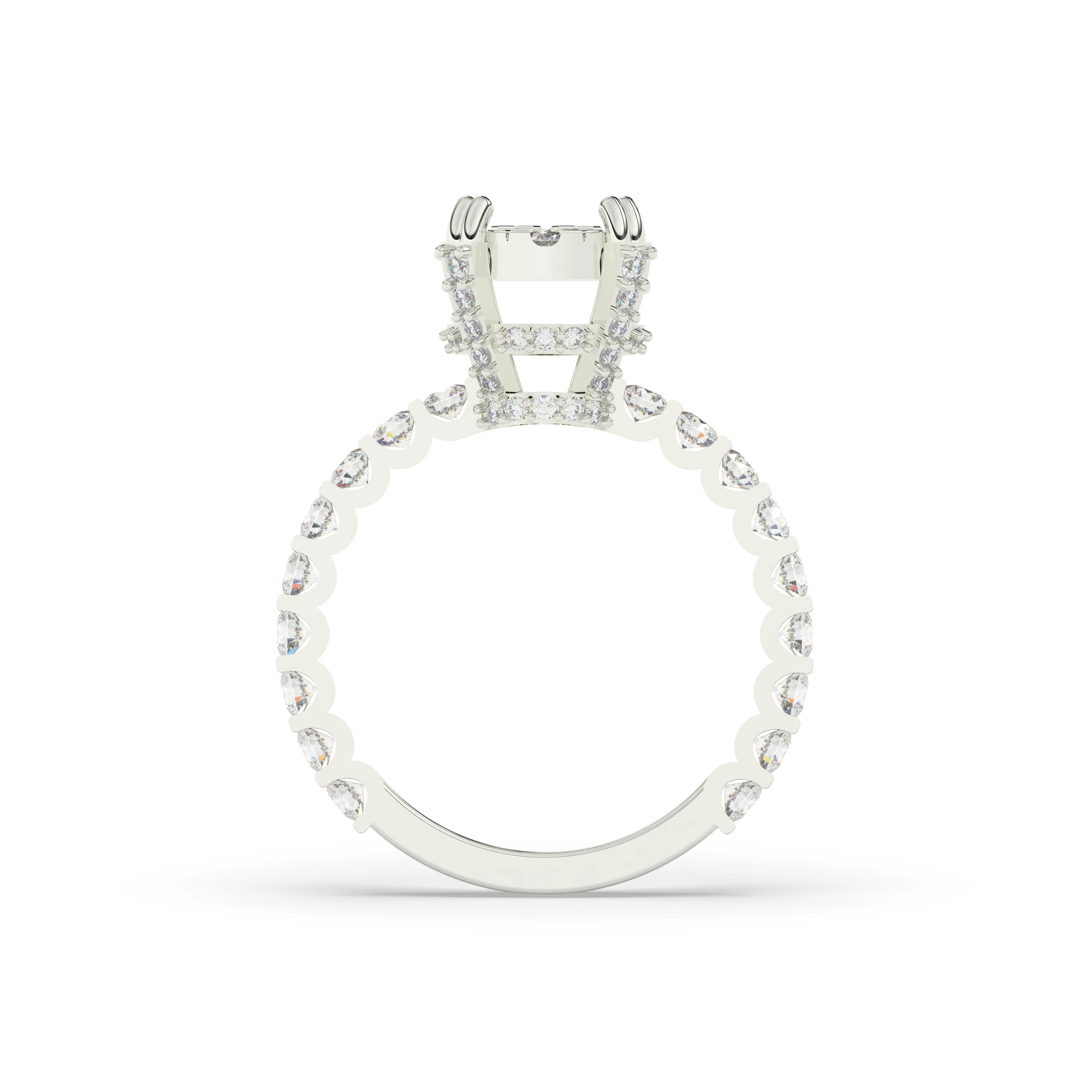 Diamond Round Halo Engagement Ring with matching Band