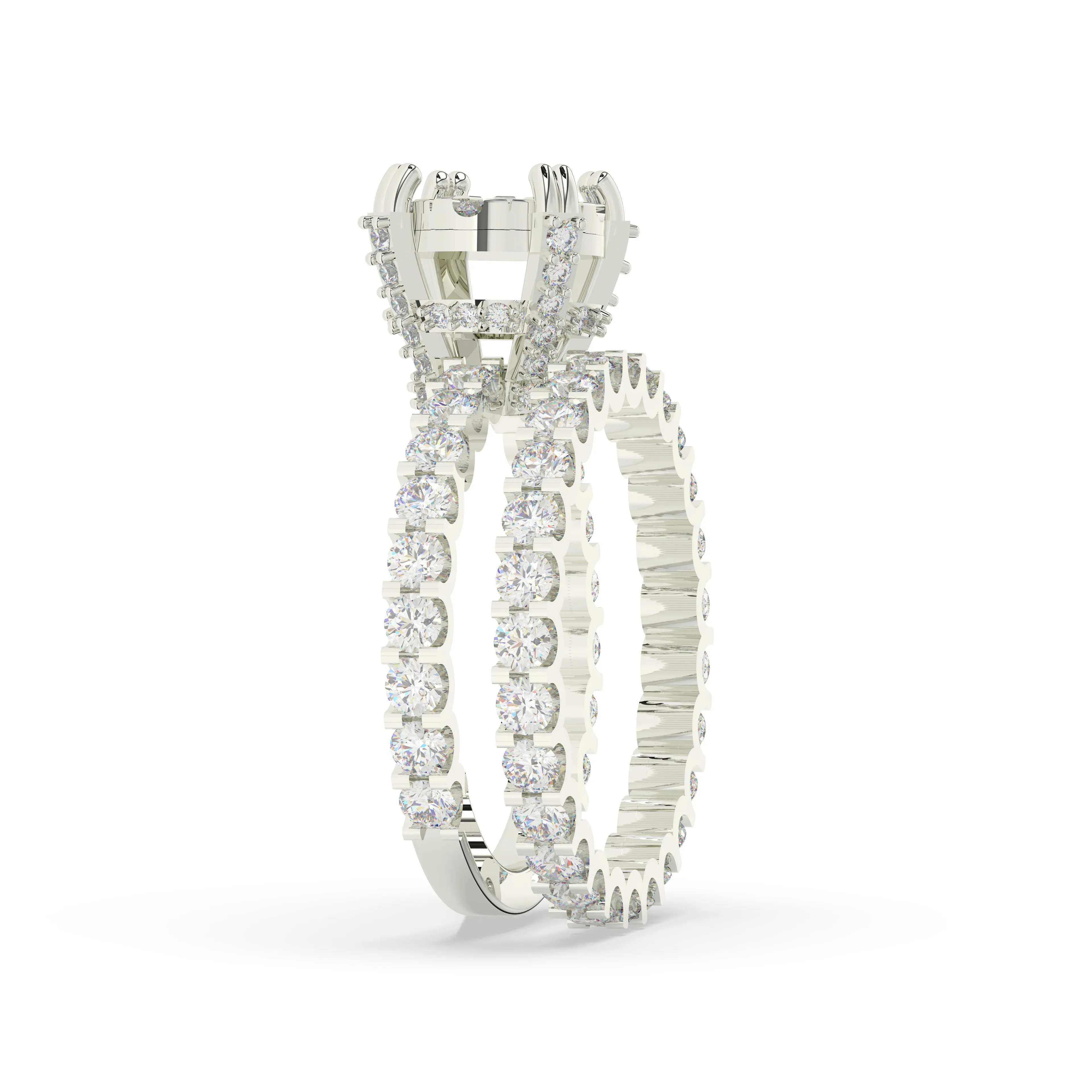 Diamond Round Halo Engagement Ring with matching Band