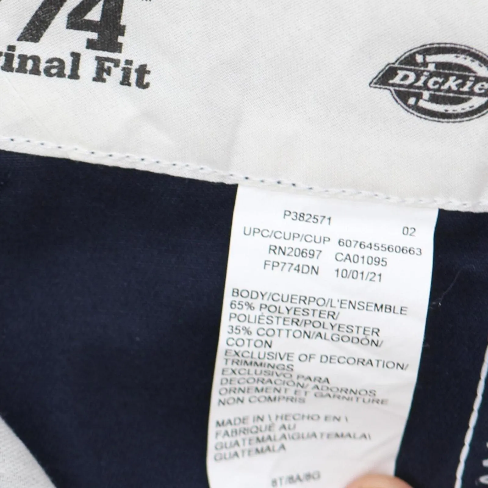 Dickies Women's Original 774 Work Pant FP774DN Dark Navy Blue 8 Tall