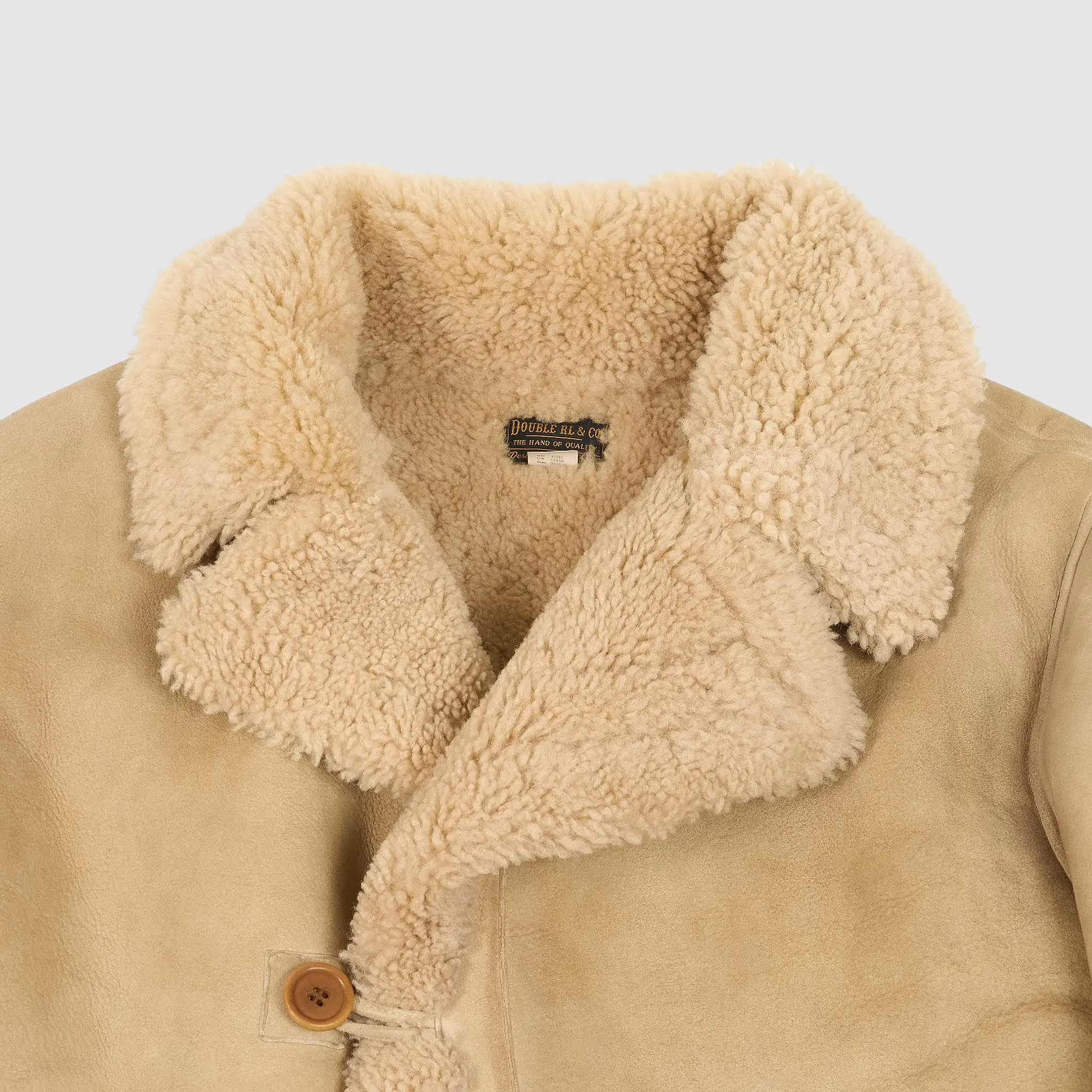 Double RL Mid -Length Shearling Coat