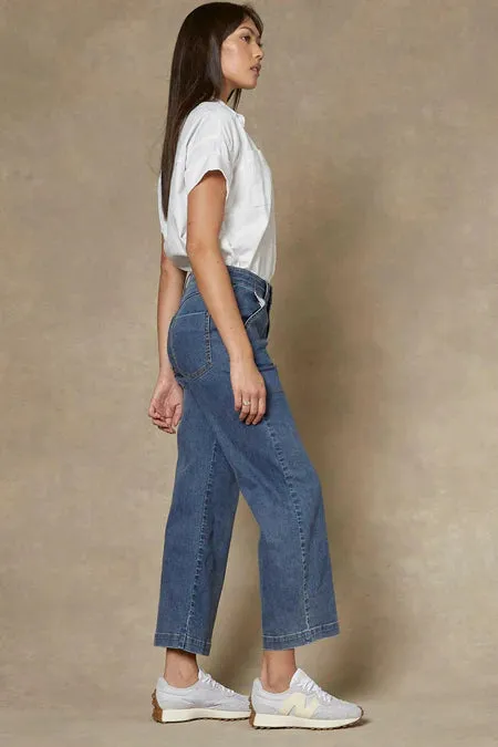 Dricoper Cody Blue Denim Kick Flare Trouser