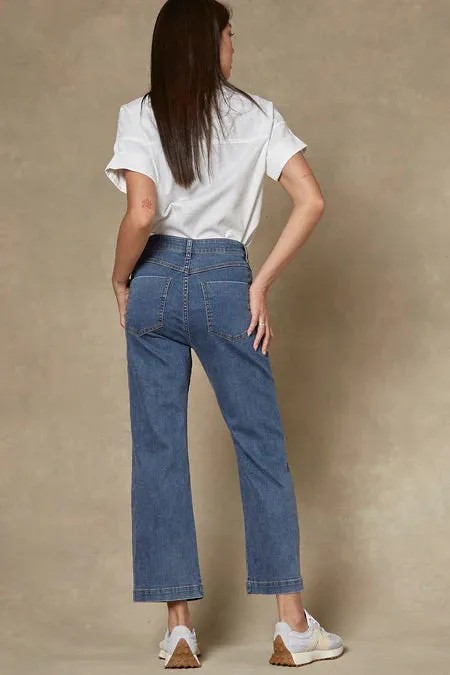 Dricoper Cody Blue Denim Kick Flare Trouser
