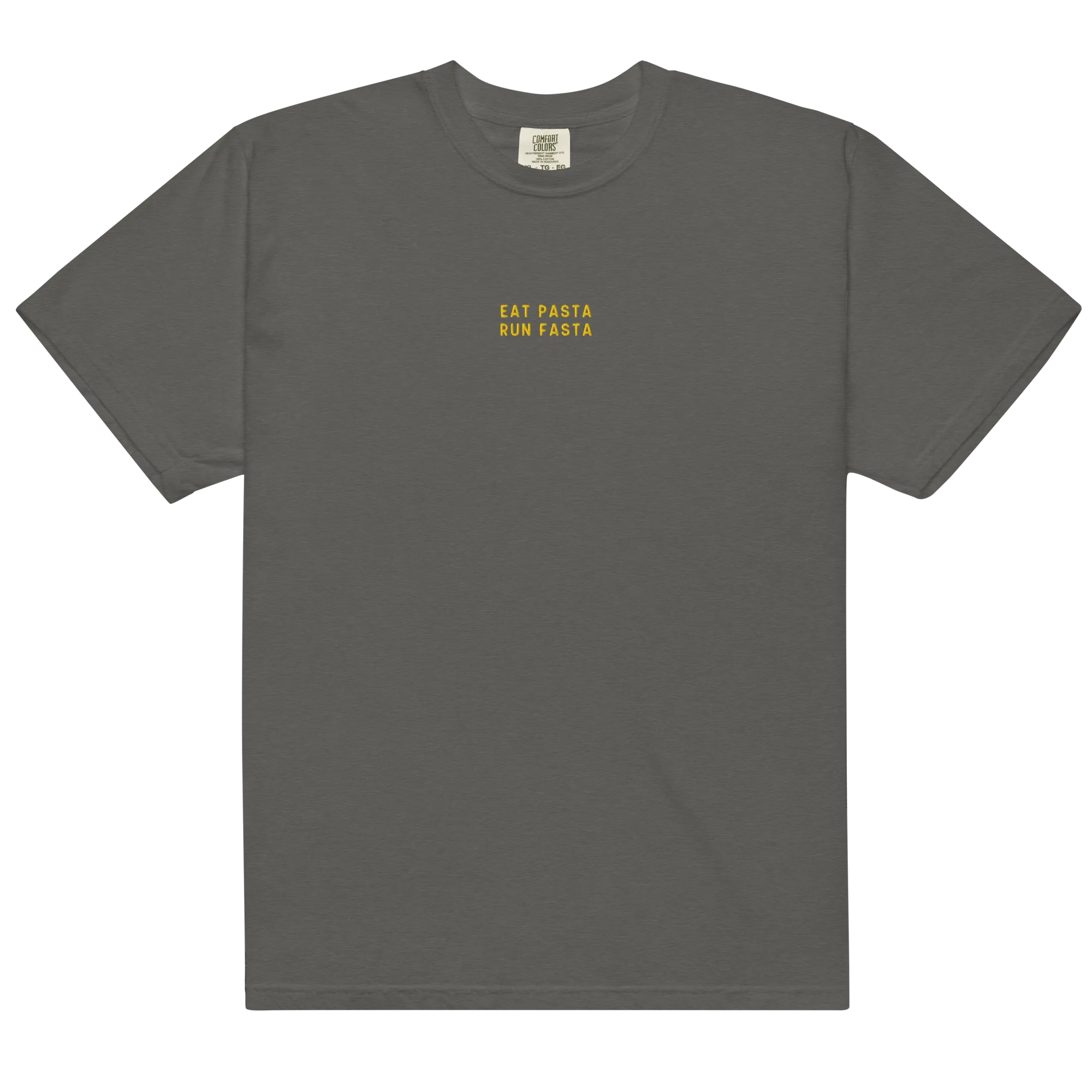 Eat Pasta Run Fasta Embroidered Premium T-Shirt