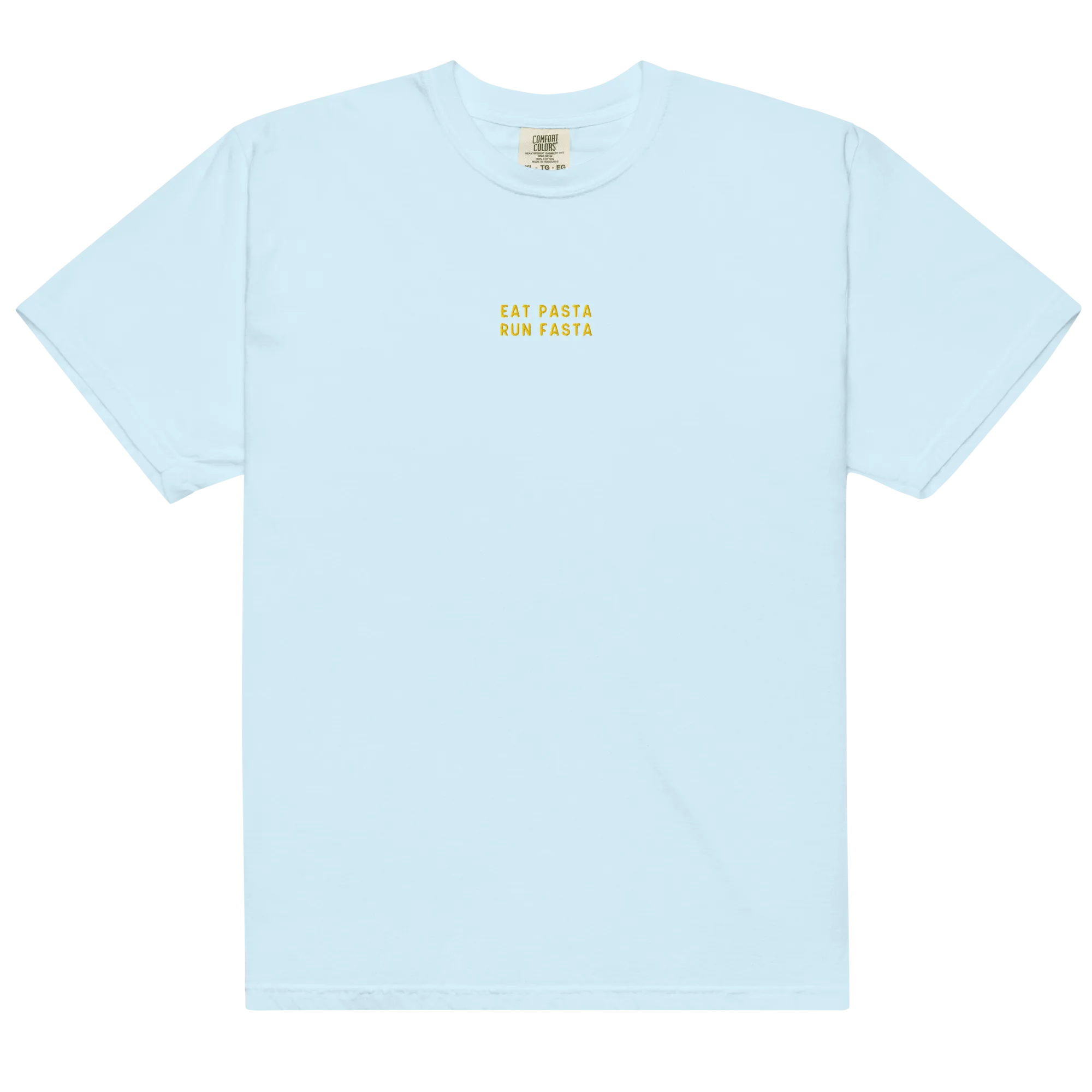 Eat Pasta Run Fasta Embroidered Premium T-Shirt