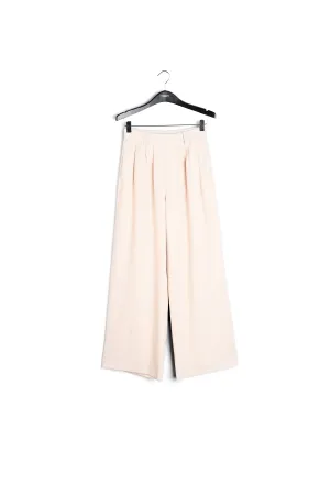 Ecru wide-leg pants