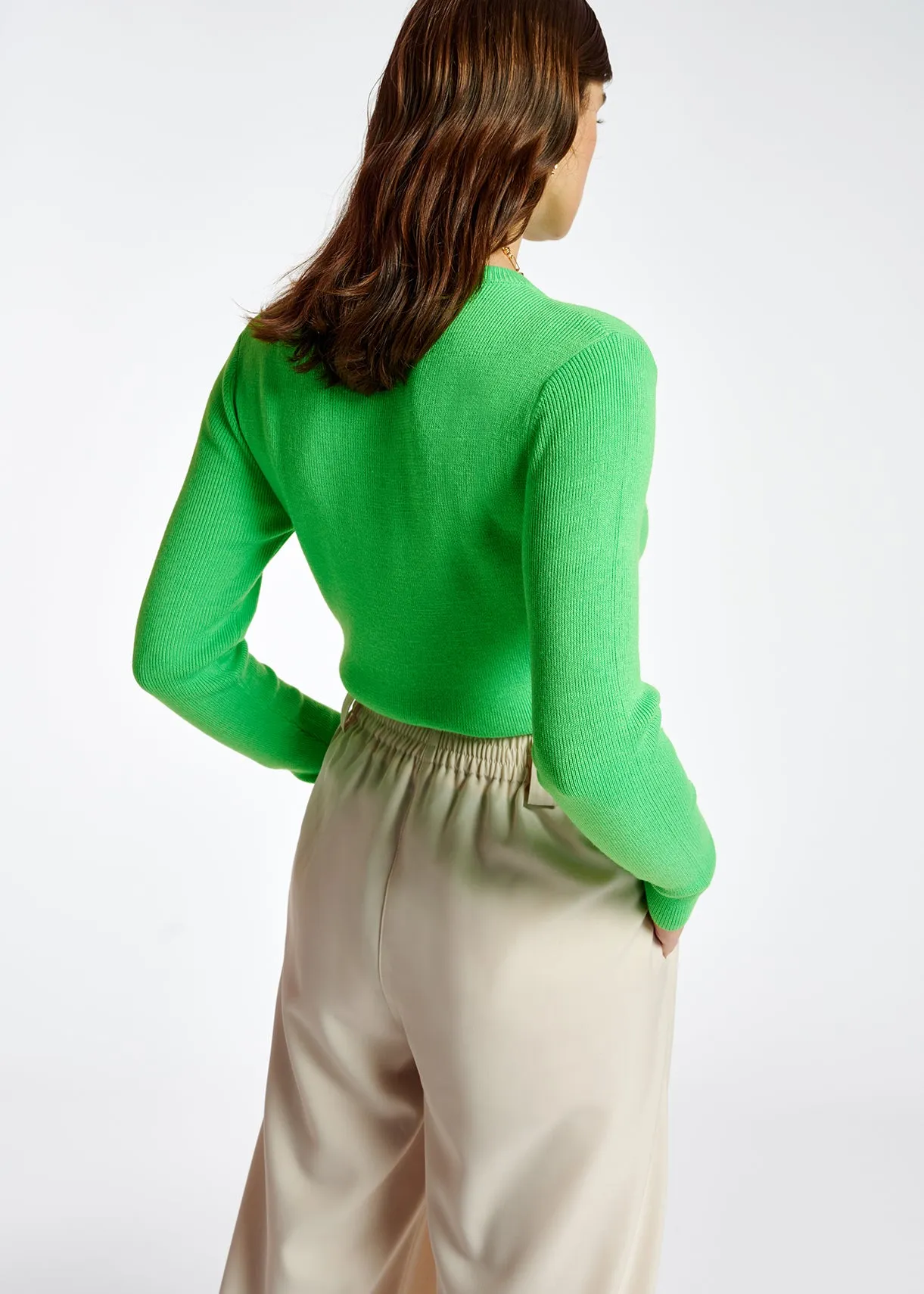 Ecru wide-leg pants