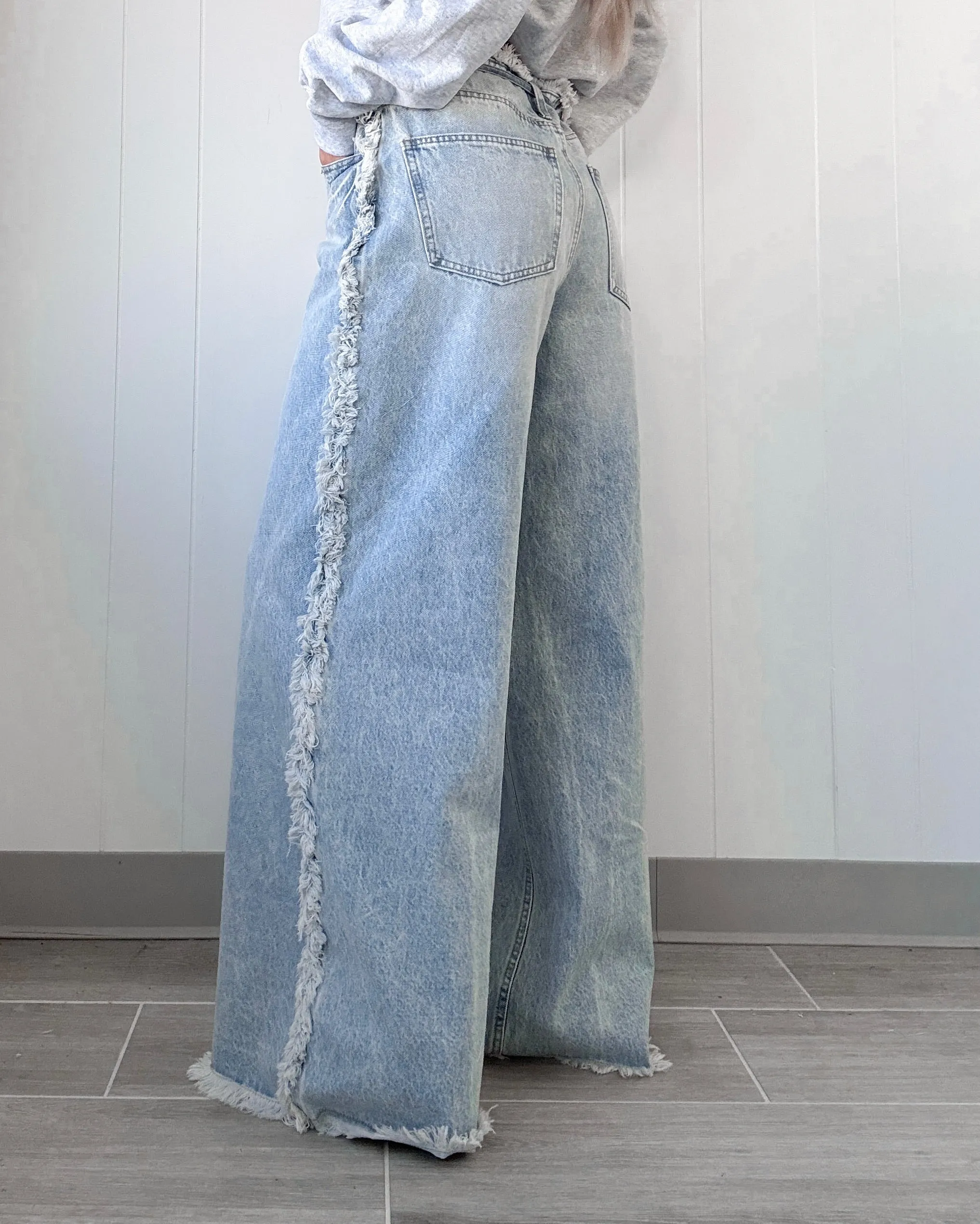 Edge Factor Wide Leg Denim Jeans