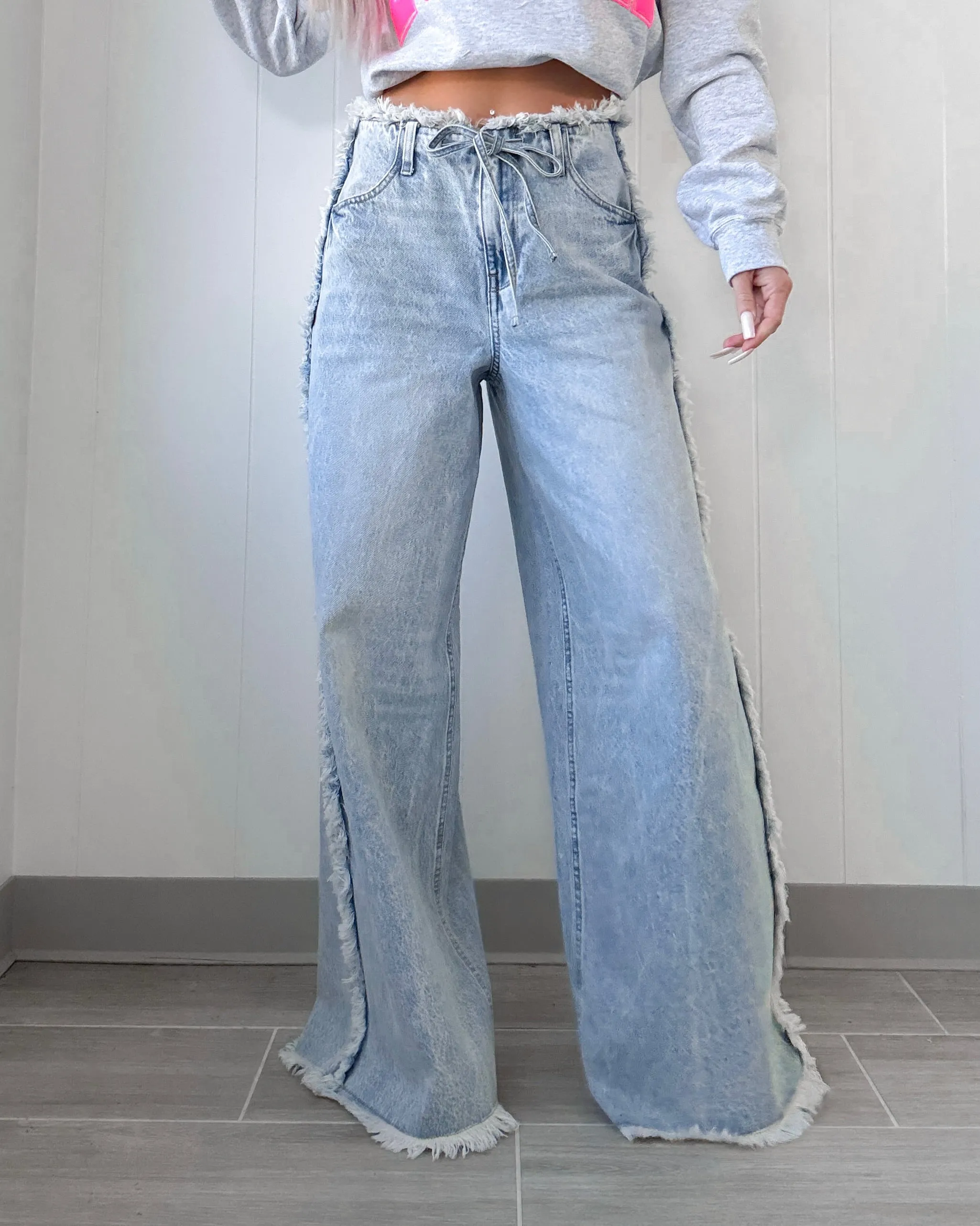 Edge Factor Wide Leg Denim Jeans