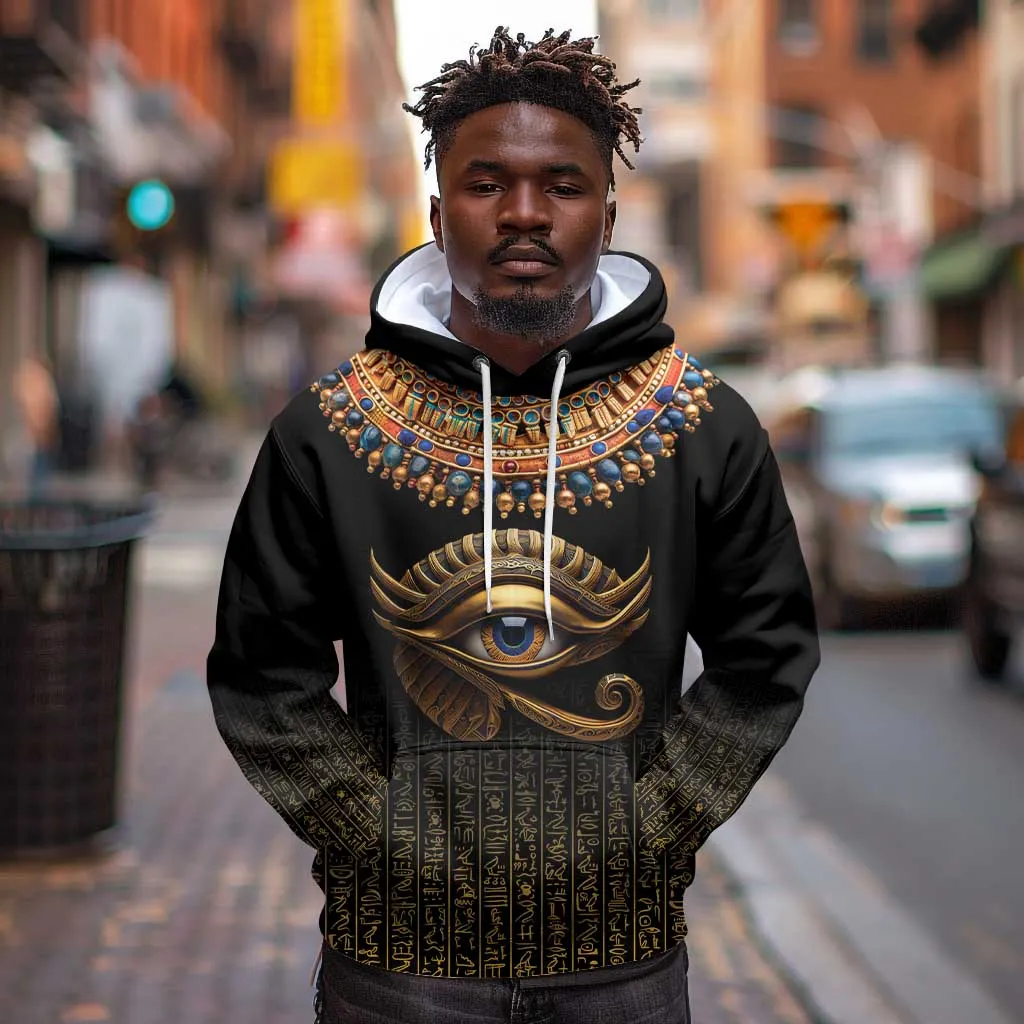 Egypt Eyes Of Horus Hoodie with Egyptian Hieroglyphs LT9