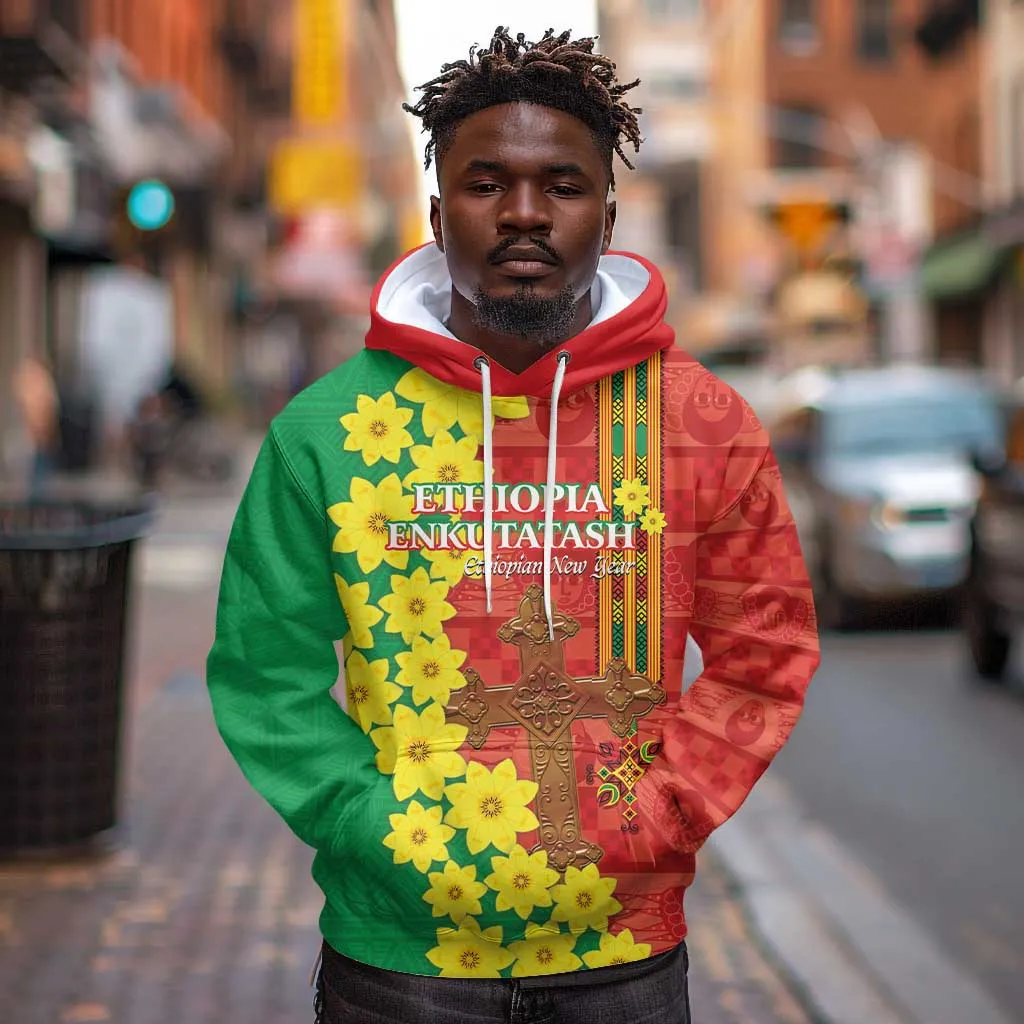 Enkutatash Ethiopia Hoodie Melkam Addis Amet Adey Abeba Flower LT14