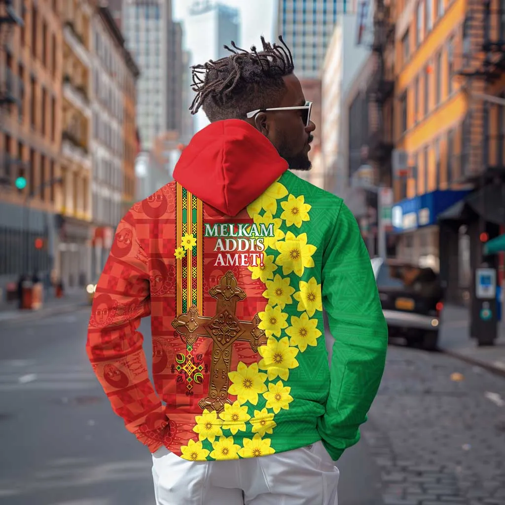 Enkutatash Ethiopia Hoodie Melkam Addis Amet Adey Abeba Flower LT14