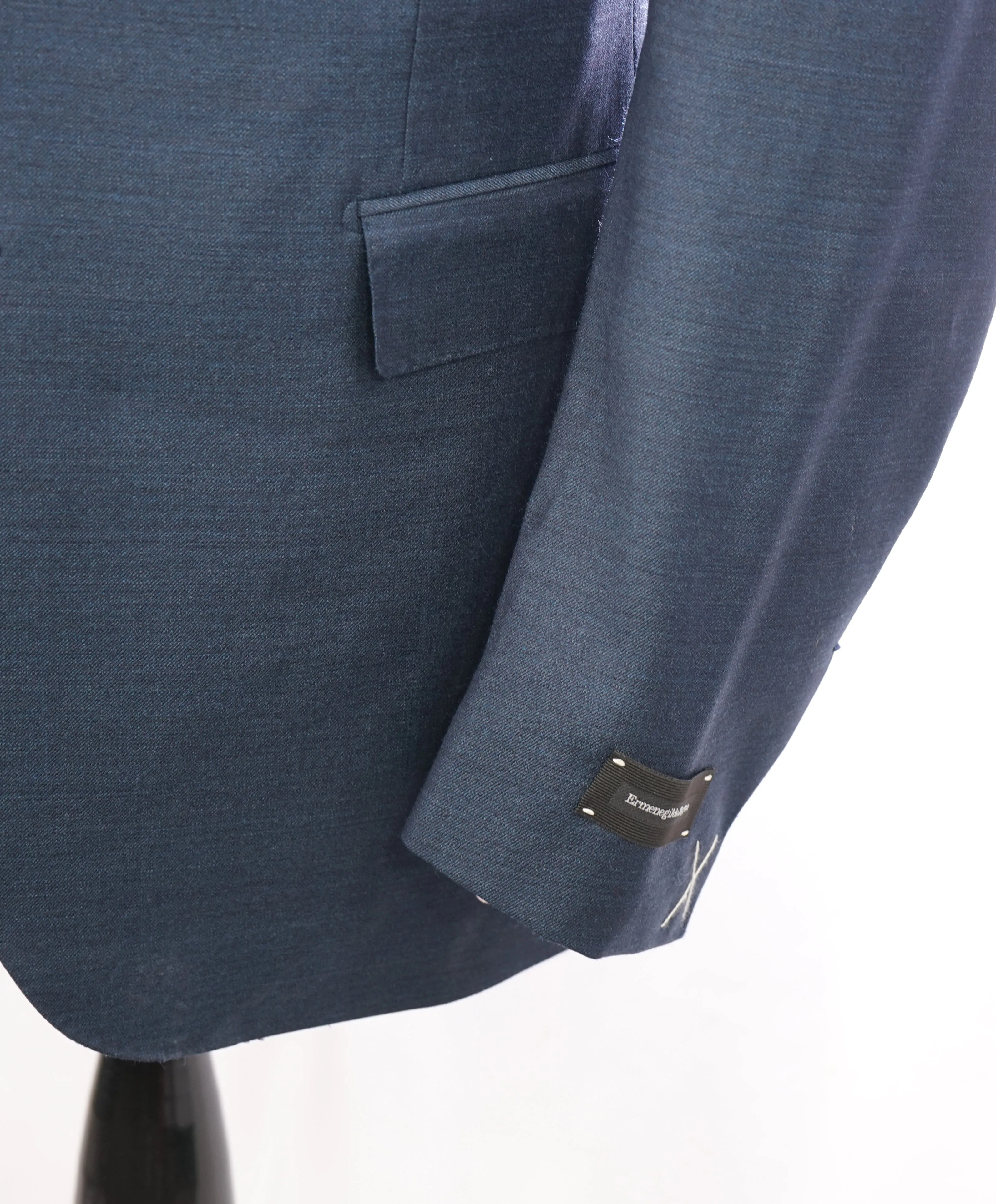 ERMENEGILDO ZEGNA -“ACHILLFARM" SILK Blend BLUE/GREEN Solid Suit - 44L