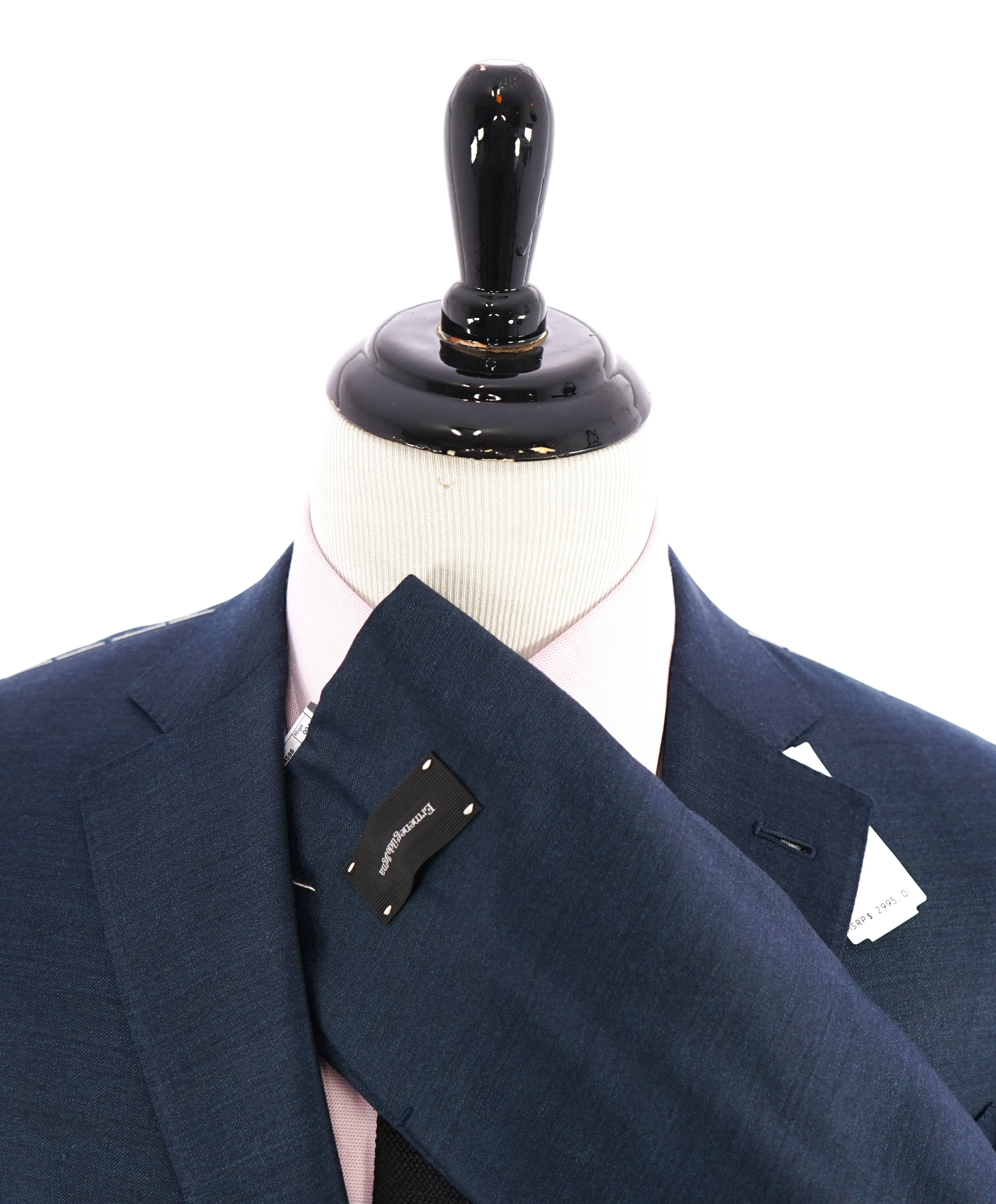 ERMENEGILDO ZEGNA -“ACHILLFARM" SILK Blend BLUE/GREEN Solid Suit - 44L