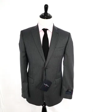 ERMENEGILDO ZEGNA - By SAKS FIFTH AVENUE "Classic" SILK Gray Stripe Suit - 40L