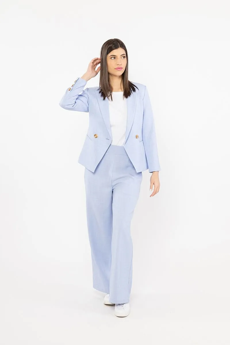 Essential Wide Leg Pants - Sky
