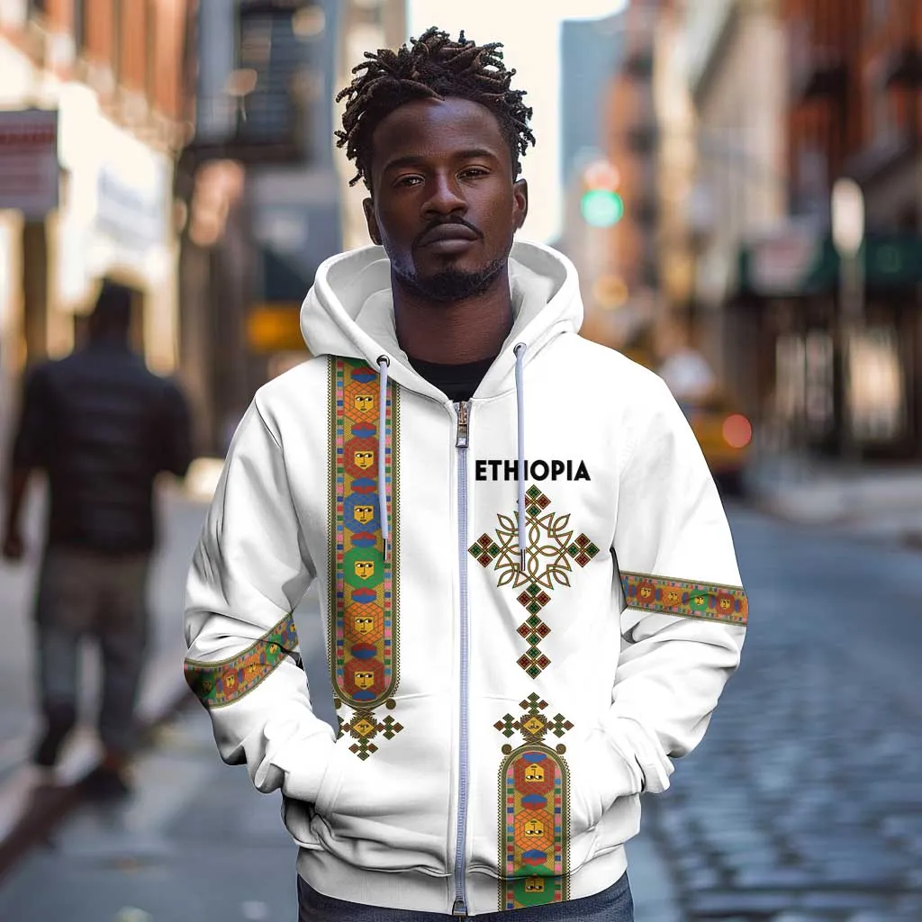 Ethiopia Saba Kemis Zip Hoodie Lion Of Judah LT15