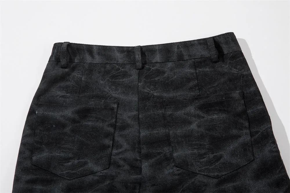 European And American Fashion Brand Tie-dye Camouflage Pants Men's Loose Straight Trousers Vibe Design Pleated Paratrooper Work Casual Pants