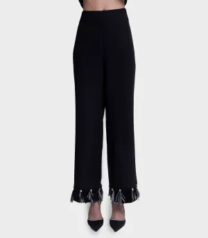 Fazzali - Straight Fit Pants With Feather Details