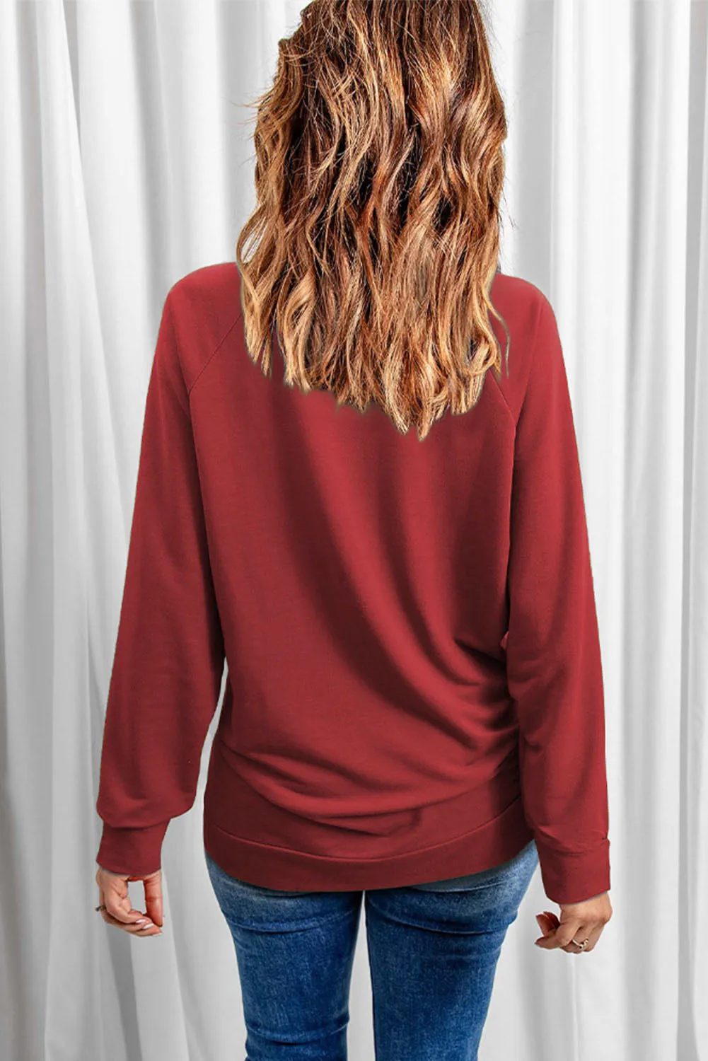 Fiery Red xoxo Heart Pattern Print Valentines Sweatshirt