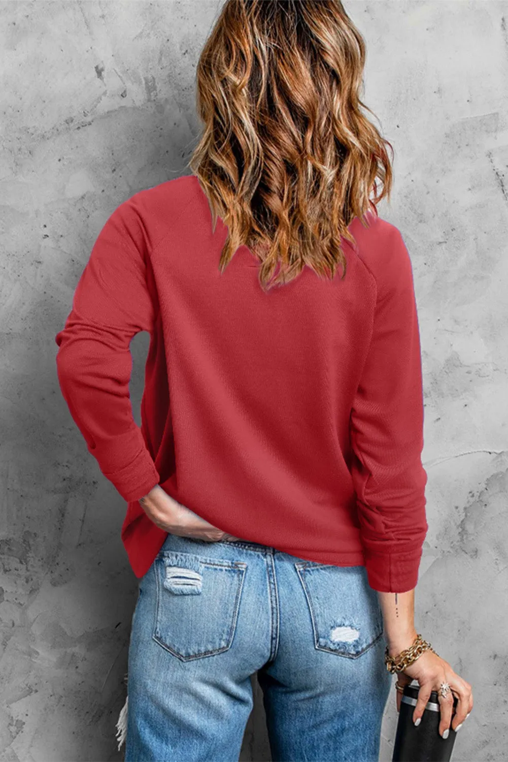 Fiery Red xoxo Heart Pattern Print Valentines Sweatshirt
