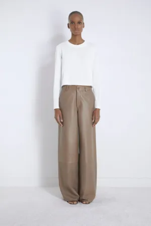 Figari Leather Pants Taupe