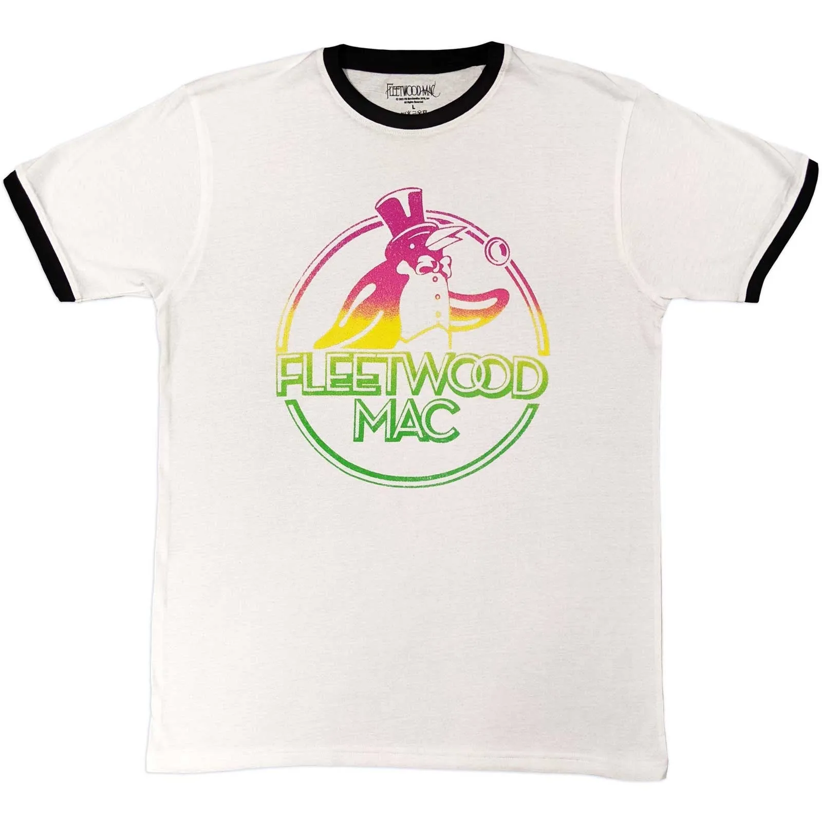 FLEETWOOD MAC UNISEX RINGER T-SHIRT: PENGUIN