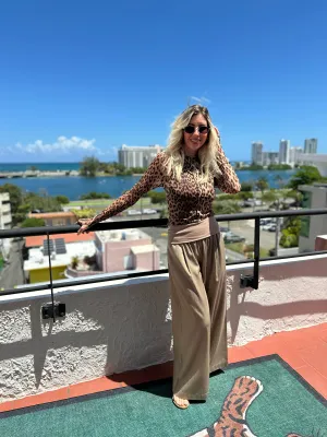 Fold Over Wide Leg Pant