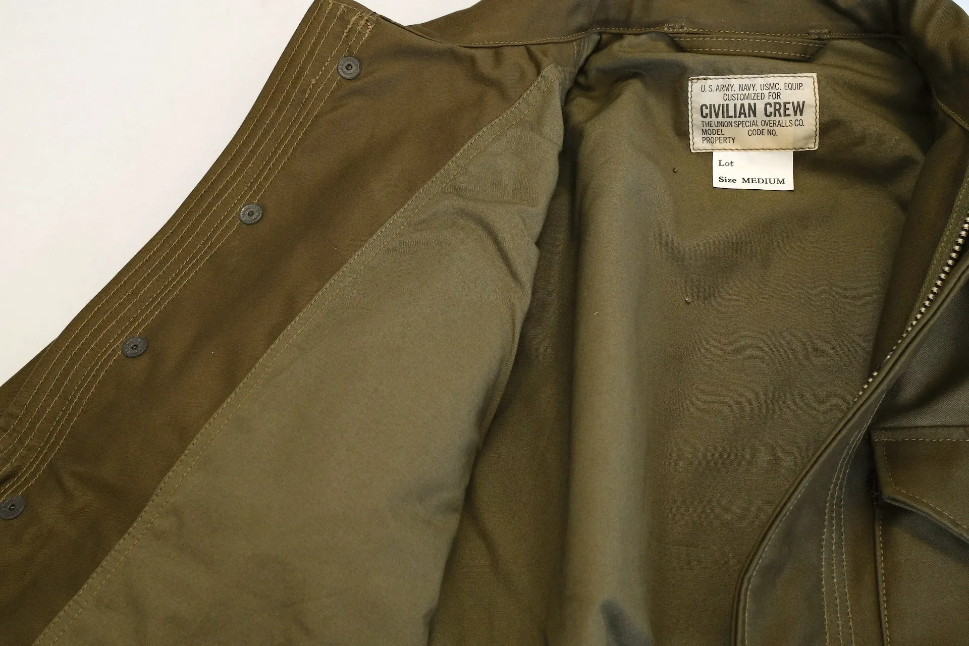 Freewheelers "M-1951" Military Back Satin Field Jacket (Olive)