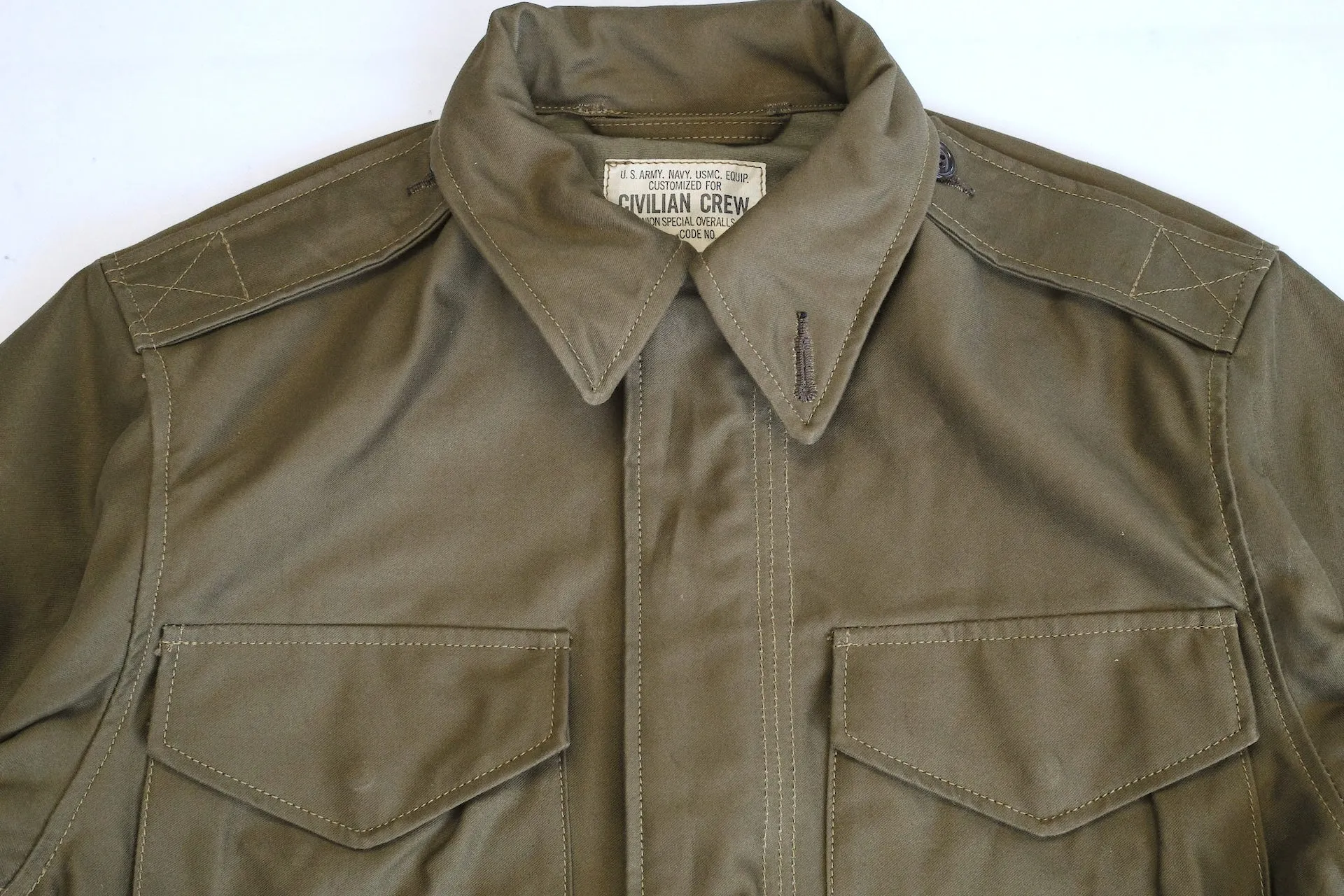 Freewheelers "M-1951" Military Back Satin Field Jacket (Olive)