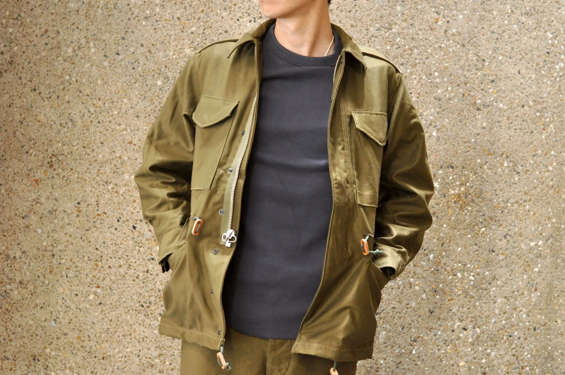 Freewheelers "M-1951" Military Back Satin Field Jacket (Olive)