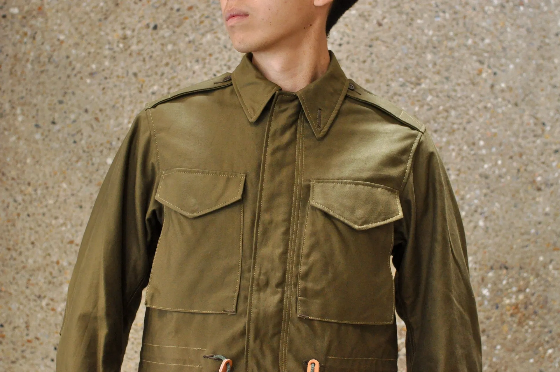 Freewheelers "M-1951" Military Back Satin Field Jacket (Olive)