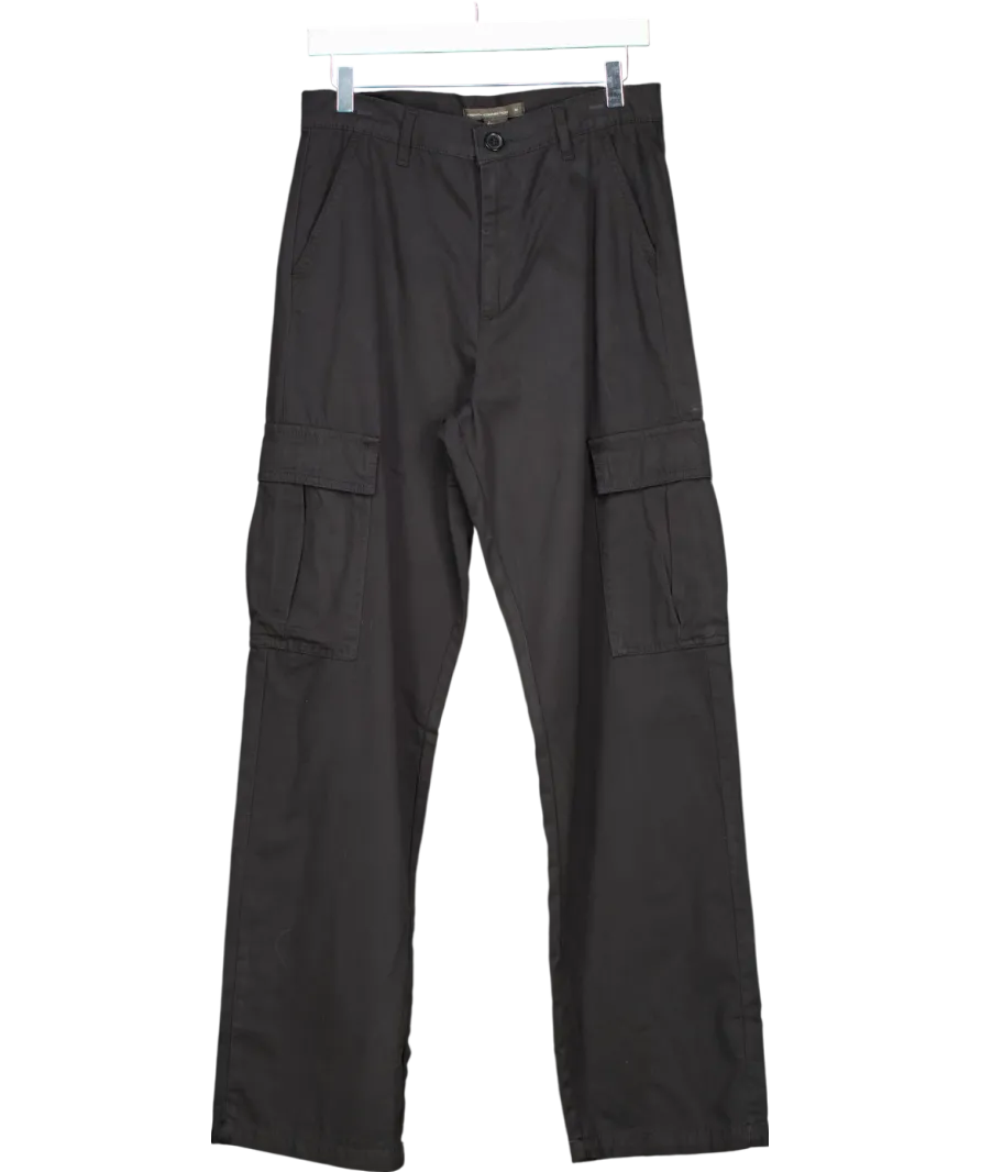 French Connection Black Twill Cargo Trousers UK 12