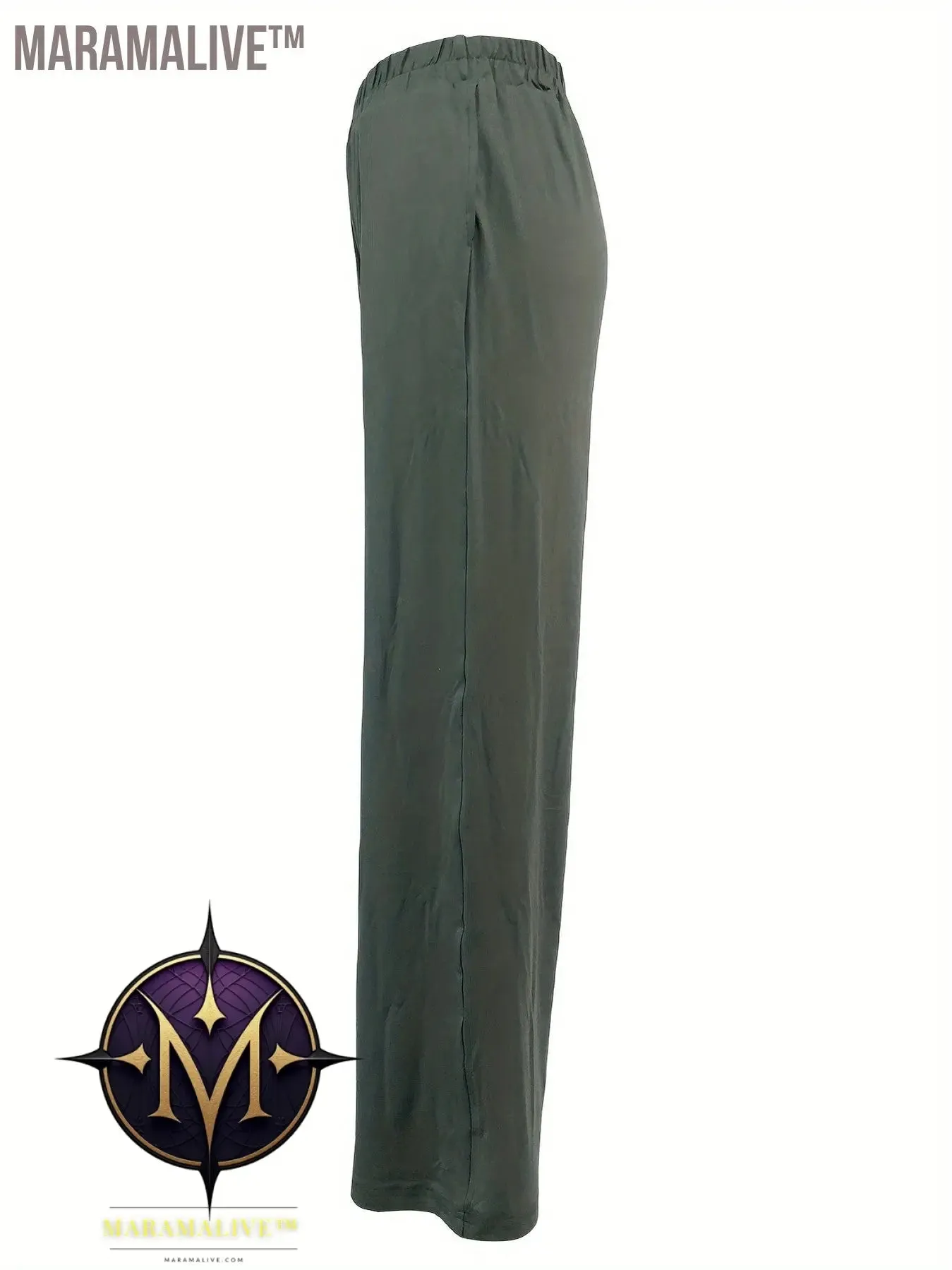 Full Skull Print Wide Leg Pants, Casual Pants For Spring & Fall, Women's Clothing