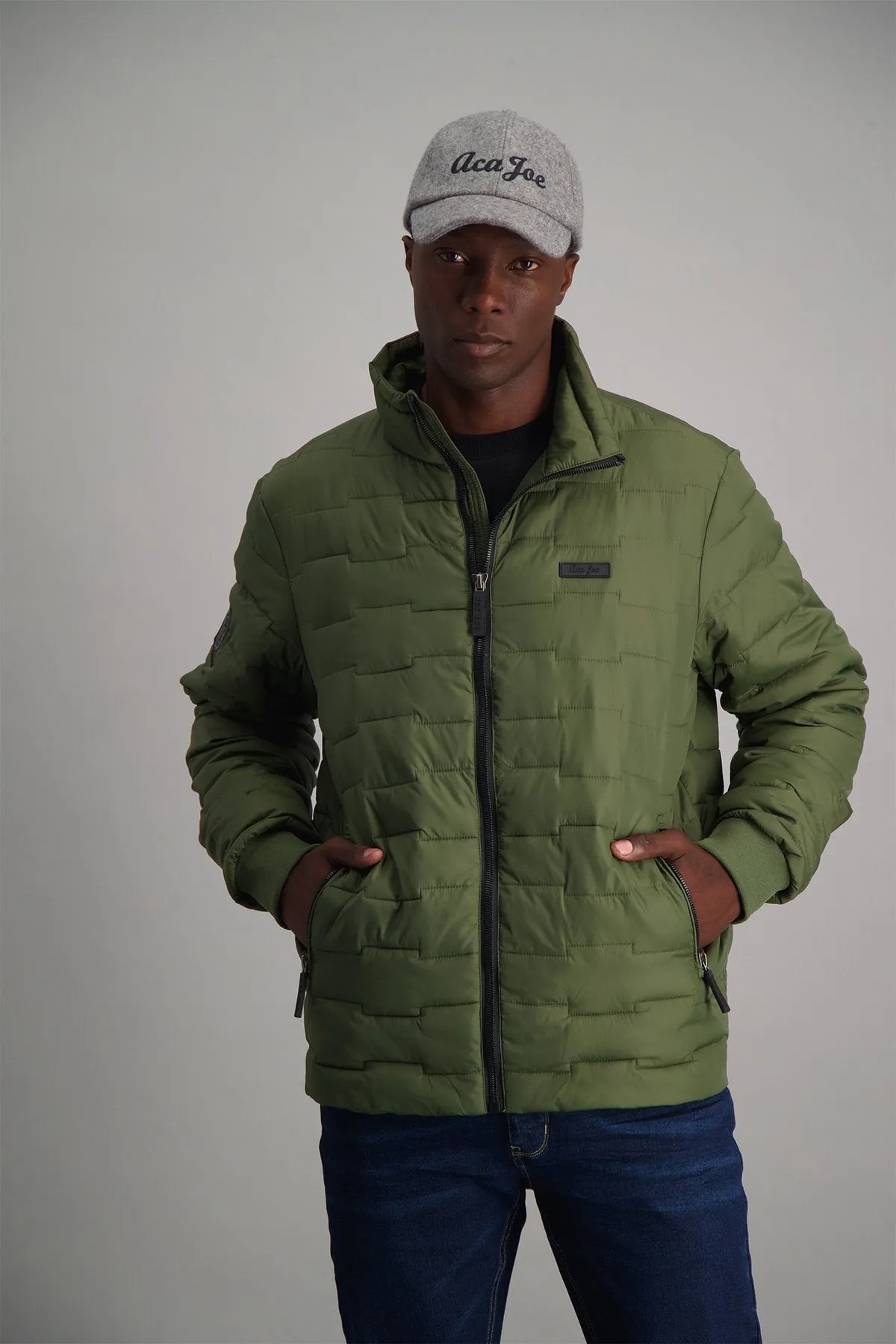 Funnel Neck Down Puffer Jacket - Fatigue