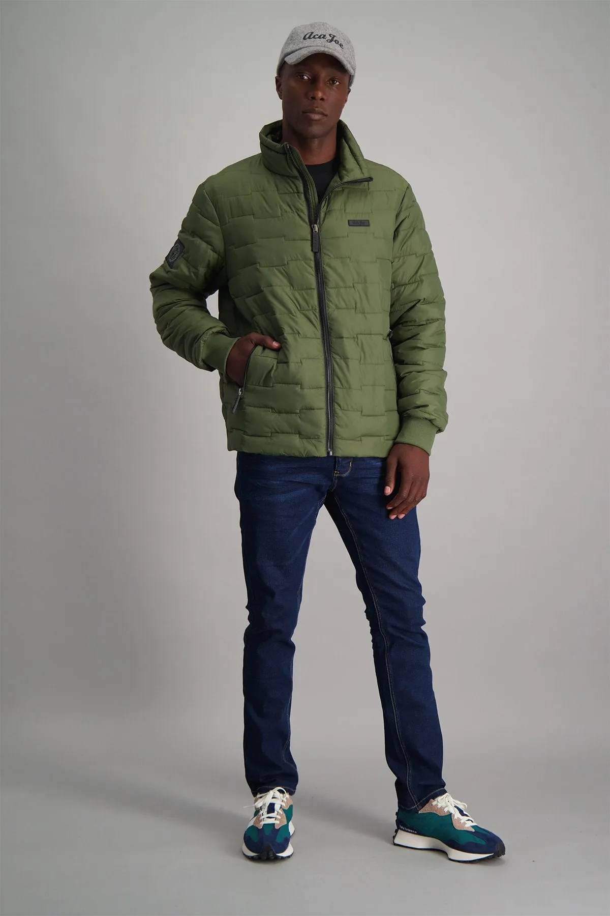 Funnel Neck Down Puffer Jacket - Fatigue