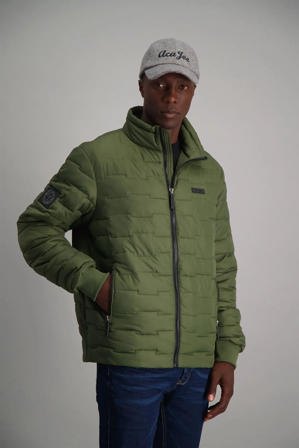 Funnel Neck Down Puffer Jacket - Fatigue