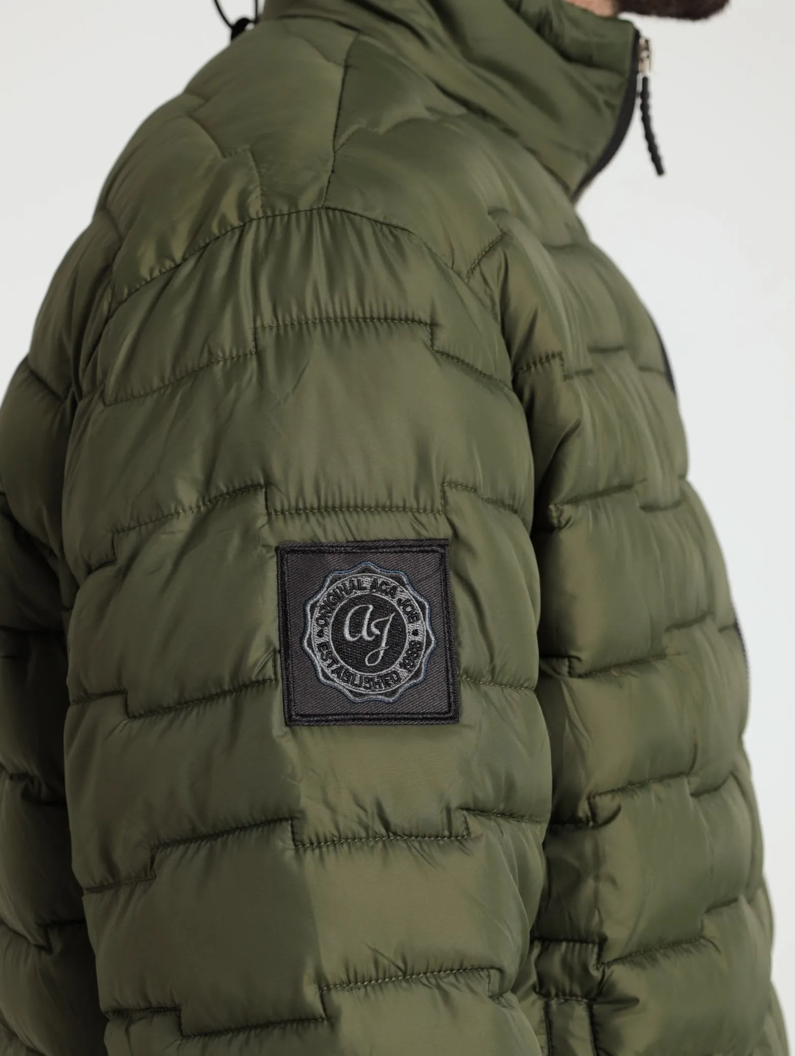 Funnel Neck Down Puffer Jacket - Fatigue
