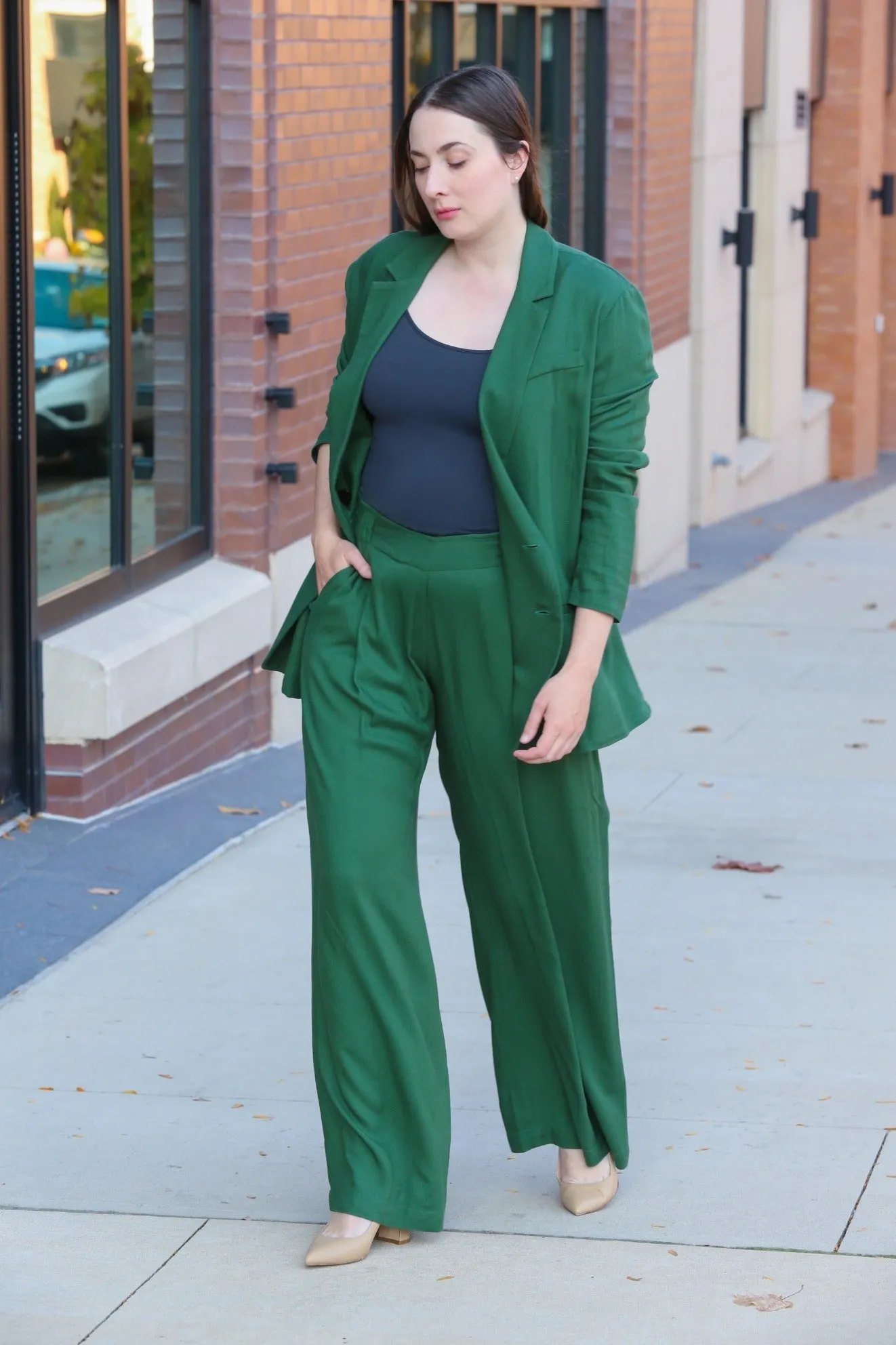Garbo Pants in Dobby Crepe