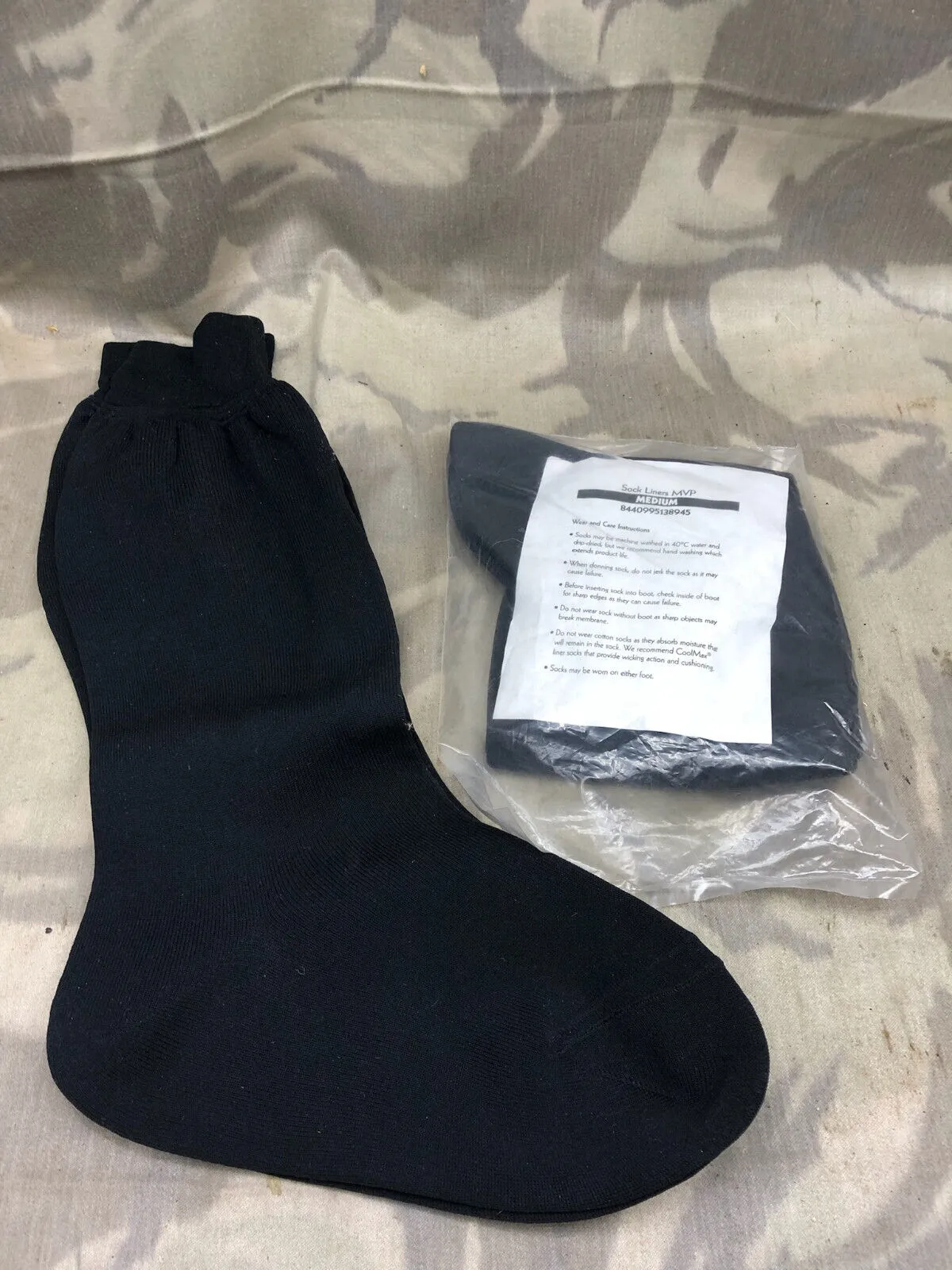 Genuine British Army Military Surplus MVP Waterproof Sock Liners Size Medium