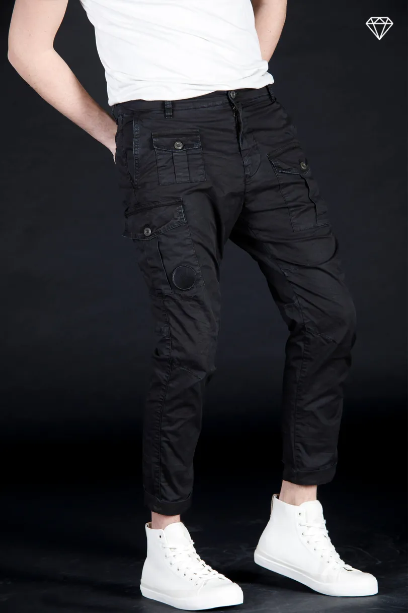 George Coolpocket men's cargo pants in lightweight pima cotton logo edition carrot fit ①