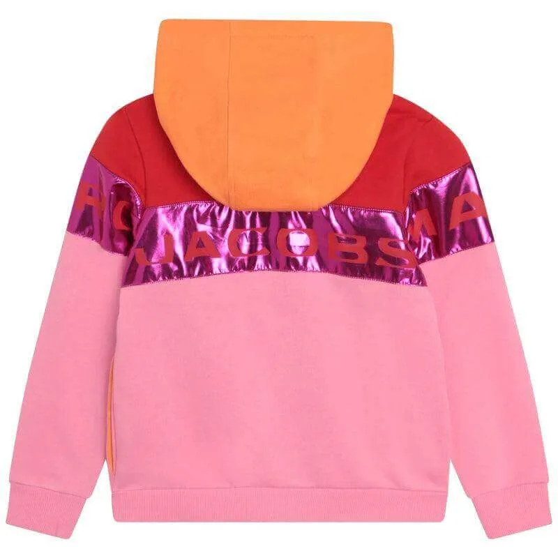Girls Pink Metalic Hoodie