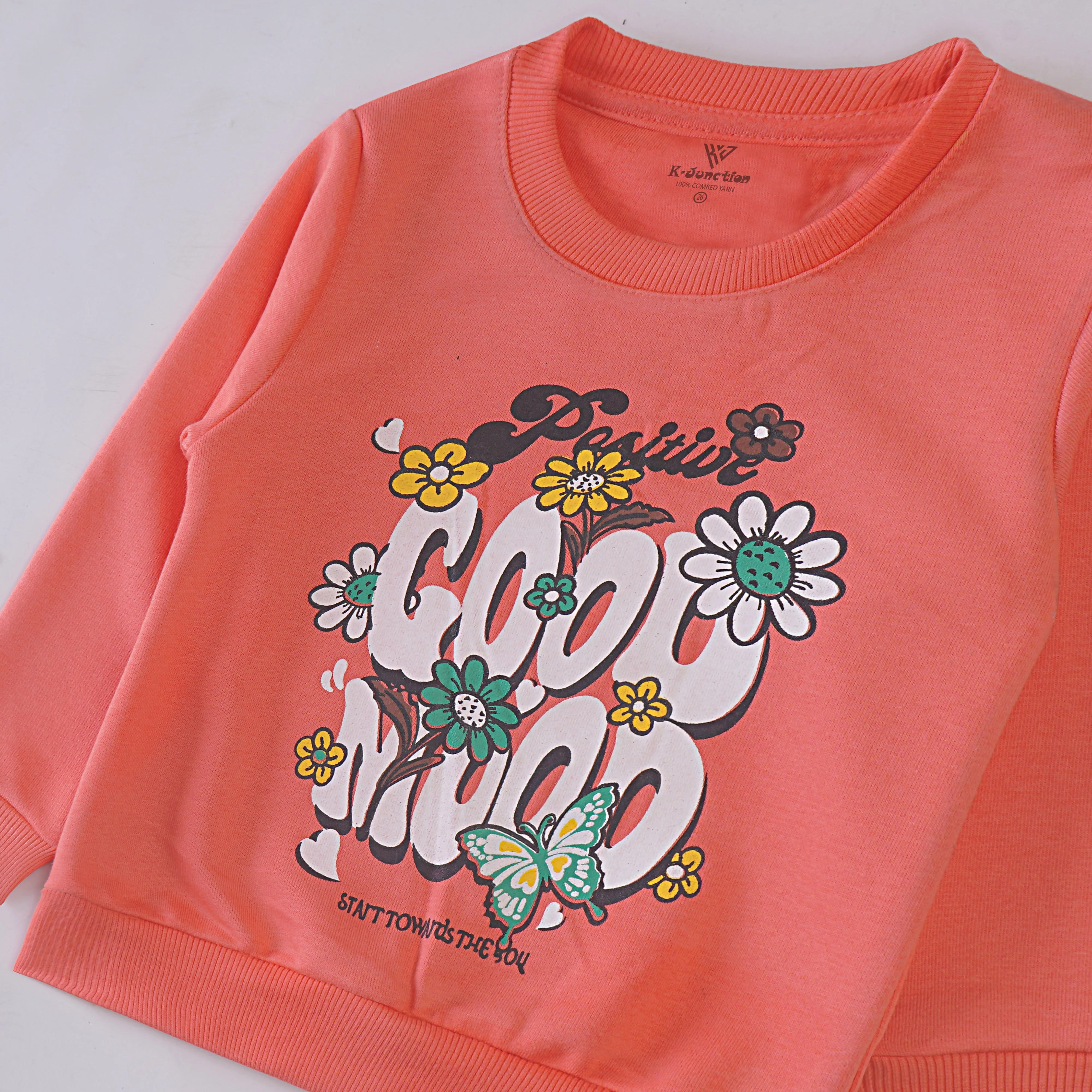 Girls Printed Full Sleeve Sweat T-Shirt (7209)