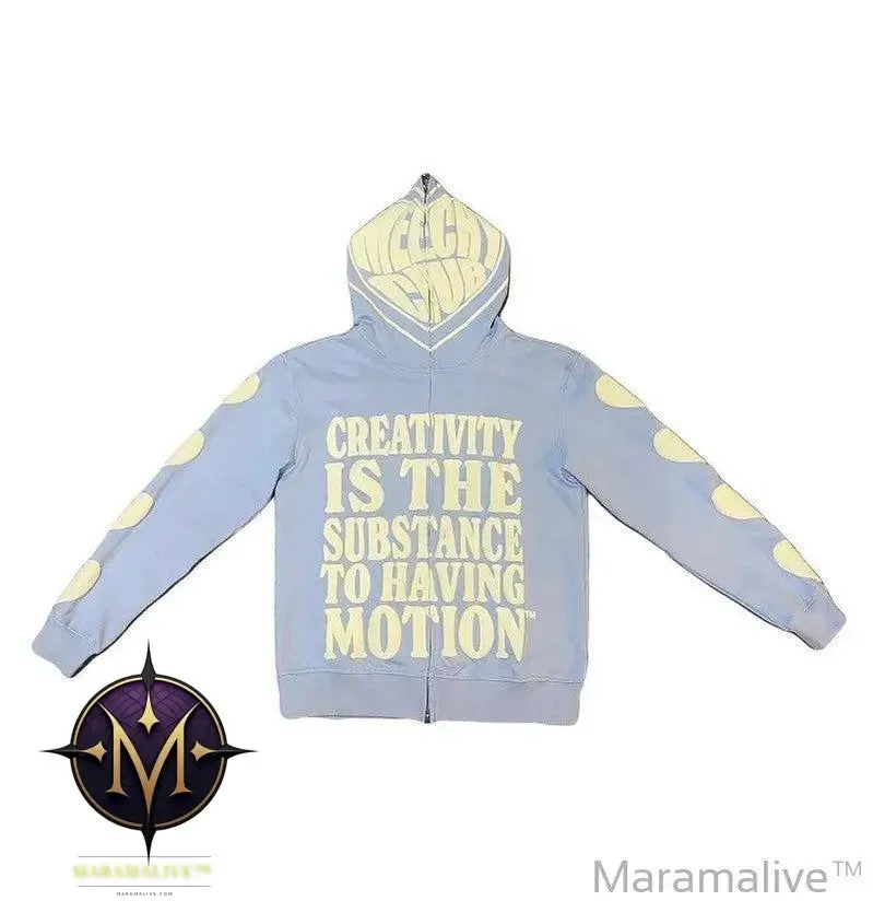 Goth letter printing Hoodies Y2K Zip Up Hoodie Women High Street Retro Hip Hop Casual Sweatshirt Fashion Hoodie