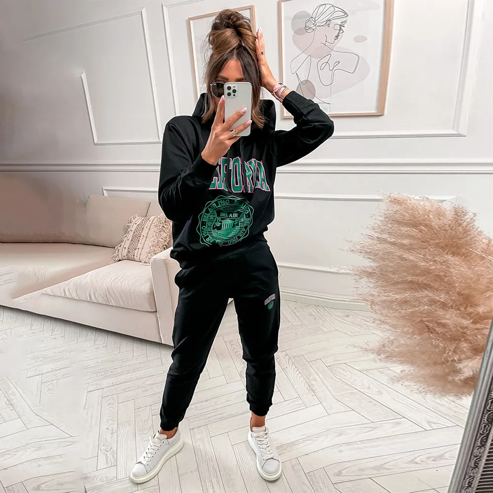 Graphic Hoodie and Sweatpants Loungewear Set