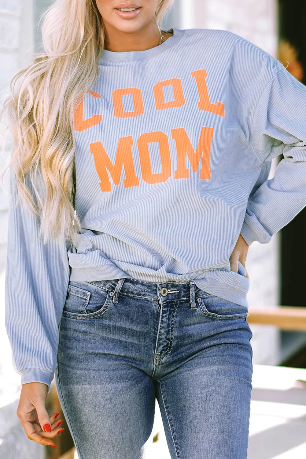 Graphic Print Cording Sweatshirt