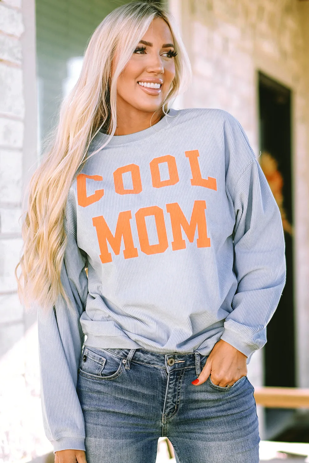 Graphic Print Cording Sweatshirt