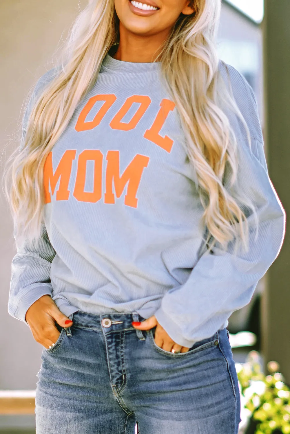 Graphic Print Cording Sweatshirt